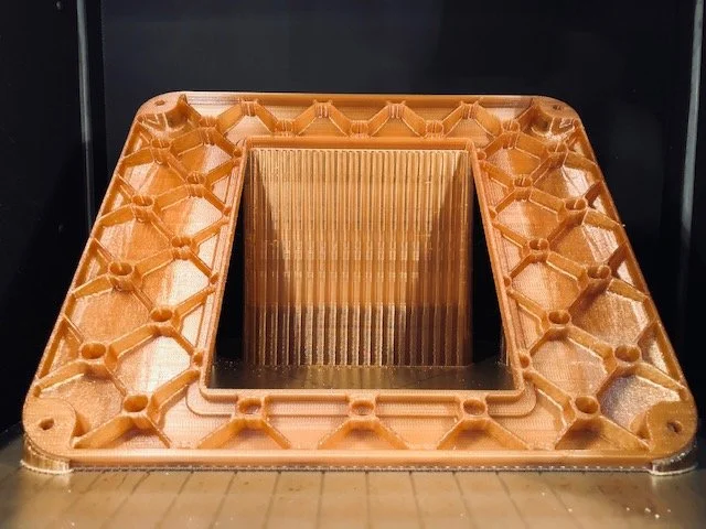 Large ULTEM 1010 industrial FDM 3D printed lattice structure produced on a Fortus system