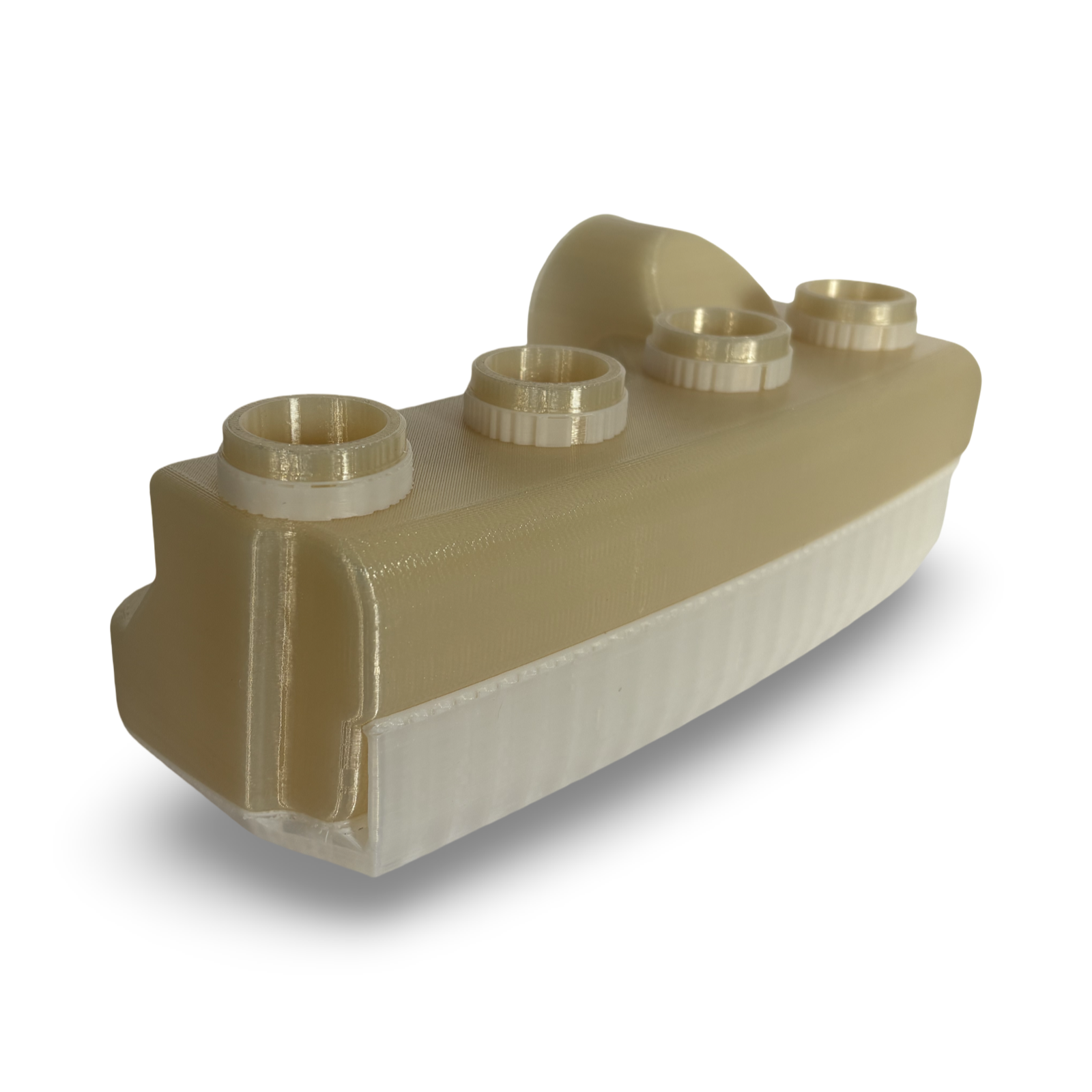 thin wall ultem 9085 frame printed on stratasys fortus production system beside canadian loonie for scale