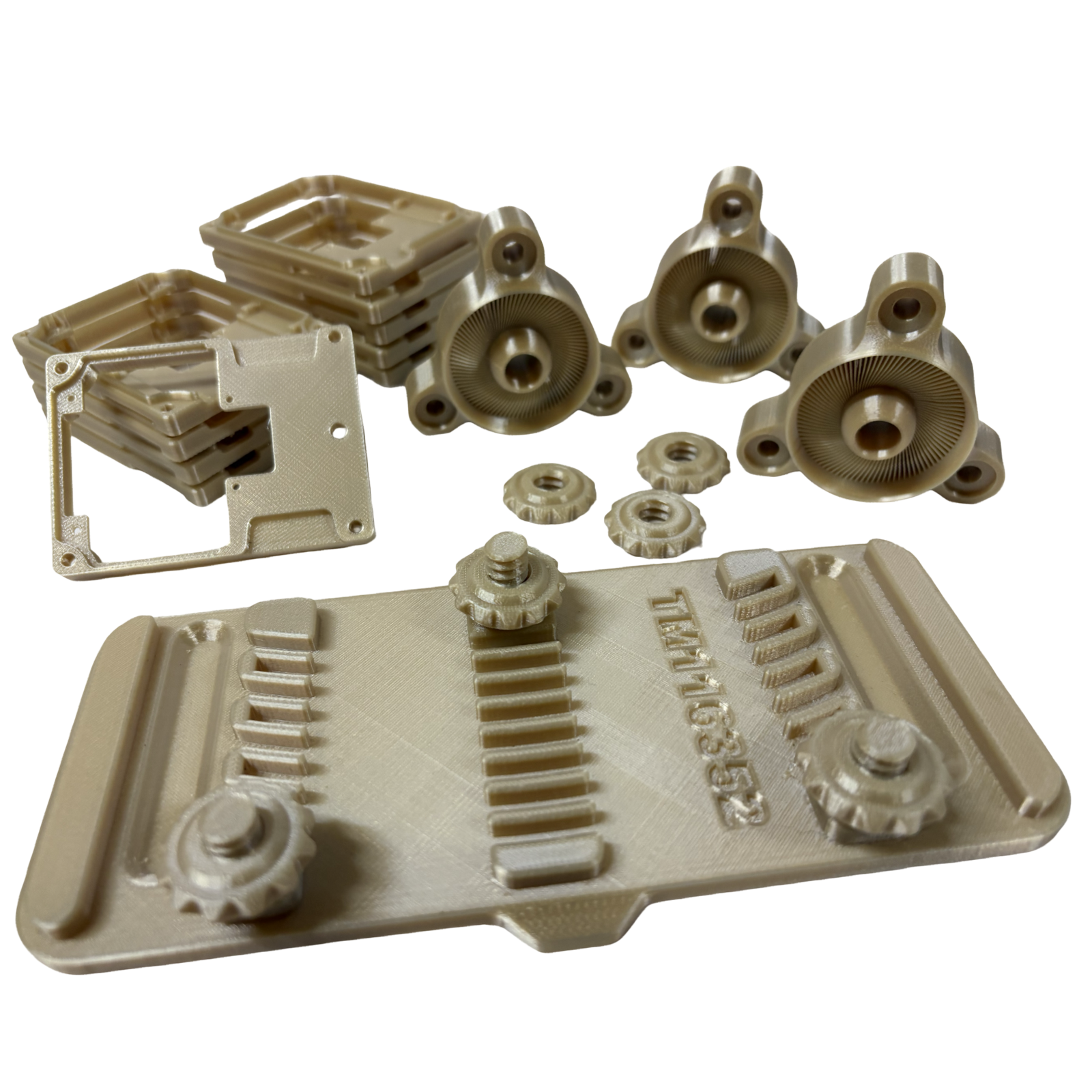 batch of ultem 9085 parts produced on stratasys fortus production system