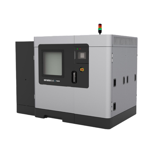 Stratasys Fortus F900 900MC industrial FDM 3D printer running Stratasys-compatible materials from NEXT 3DP in a production environment.