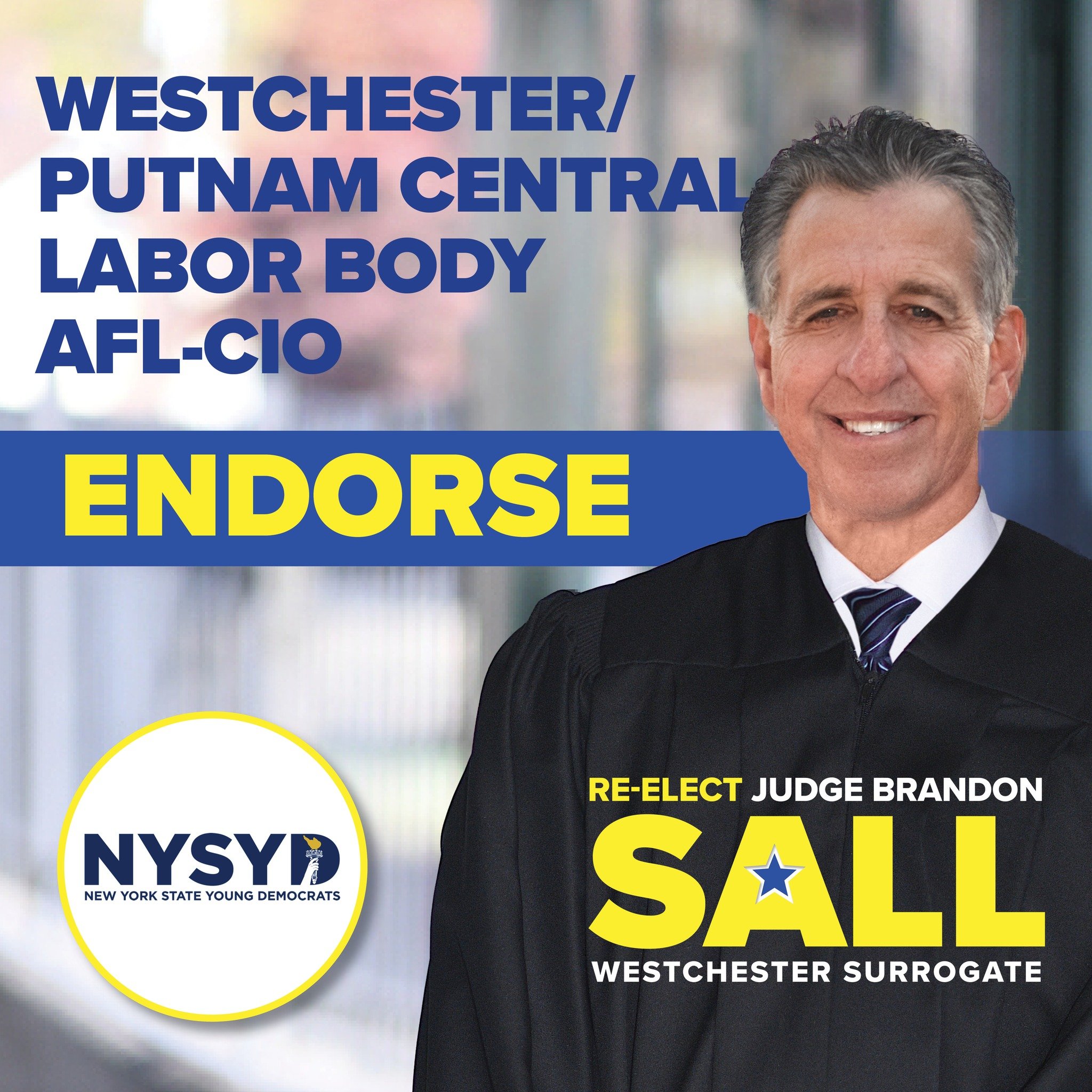 📢 ENDORSEMENT ALERT! 📢

We are humbled and proud to have earned the endorsement of the Westchester/Putnam Central Labor Body AFL-CIO in our campaign for re-election as Westchester Surrogate! Thank you to this important union organization that repre