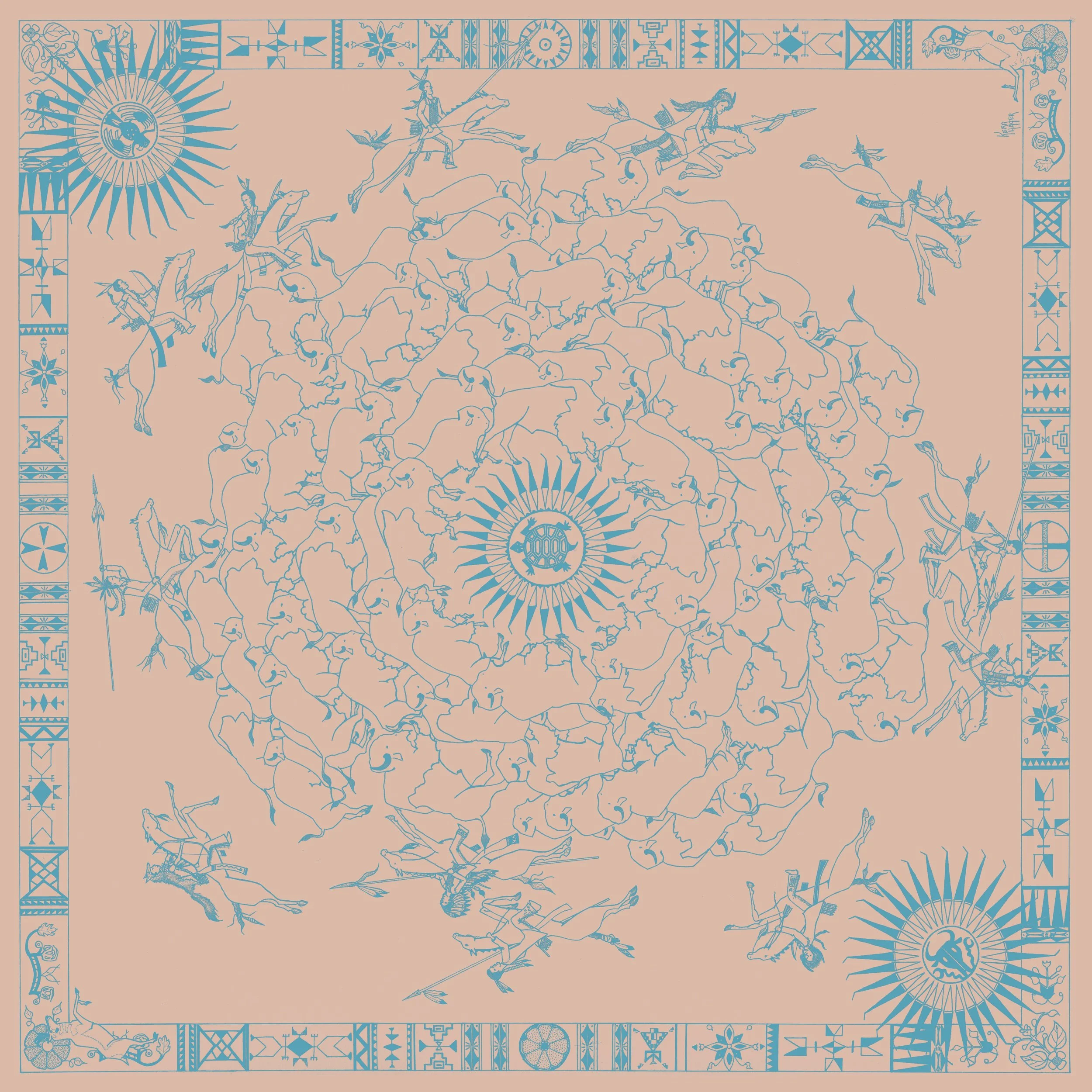 Cynthia | Bison Hunt | Cotton Voile Bandana
