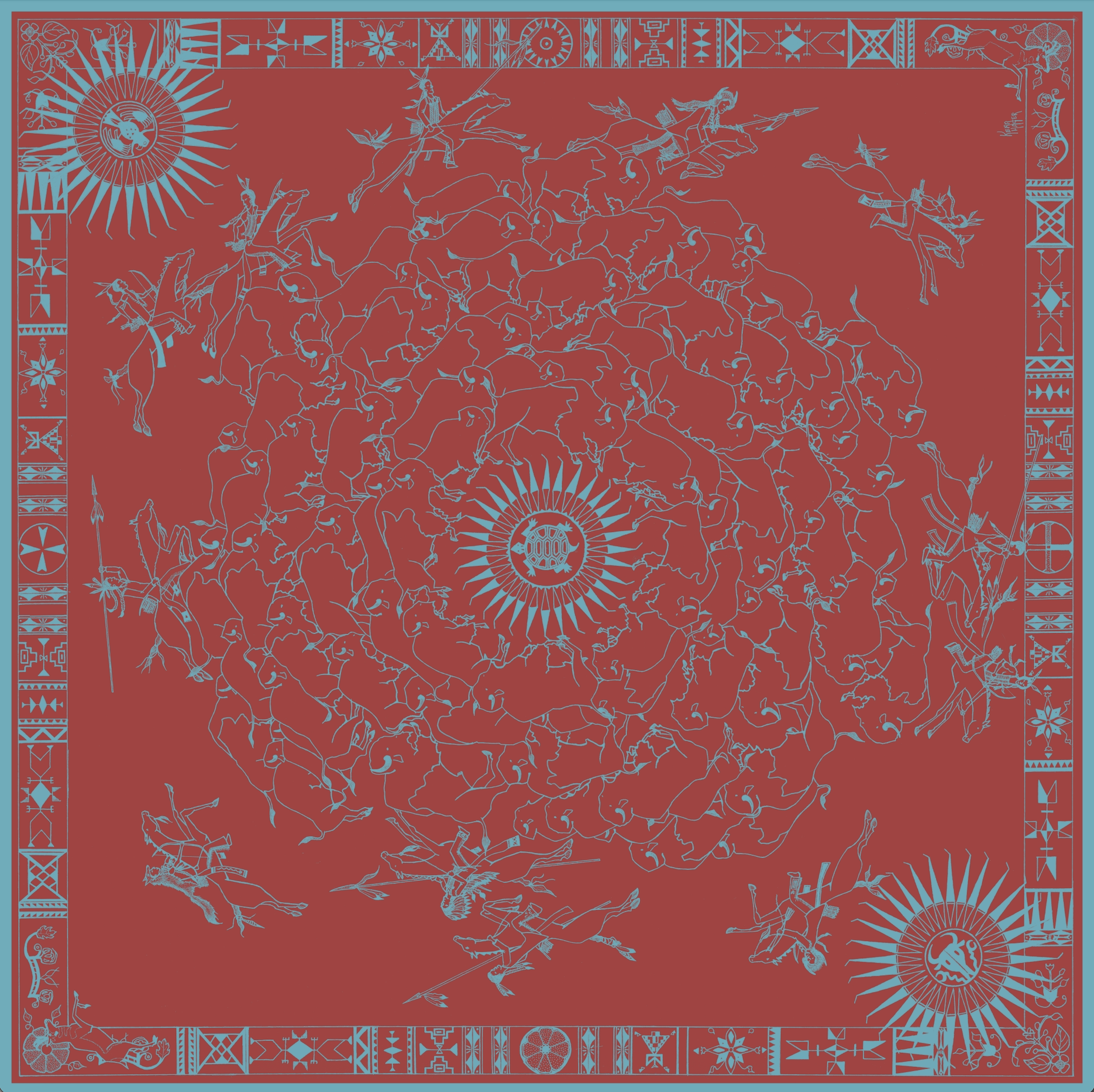 Tasiwóo | Bison Hunt | Cashmere-Silk Blend Wrap