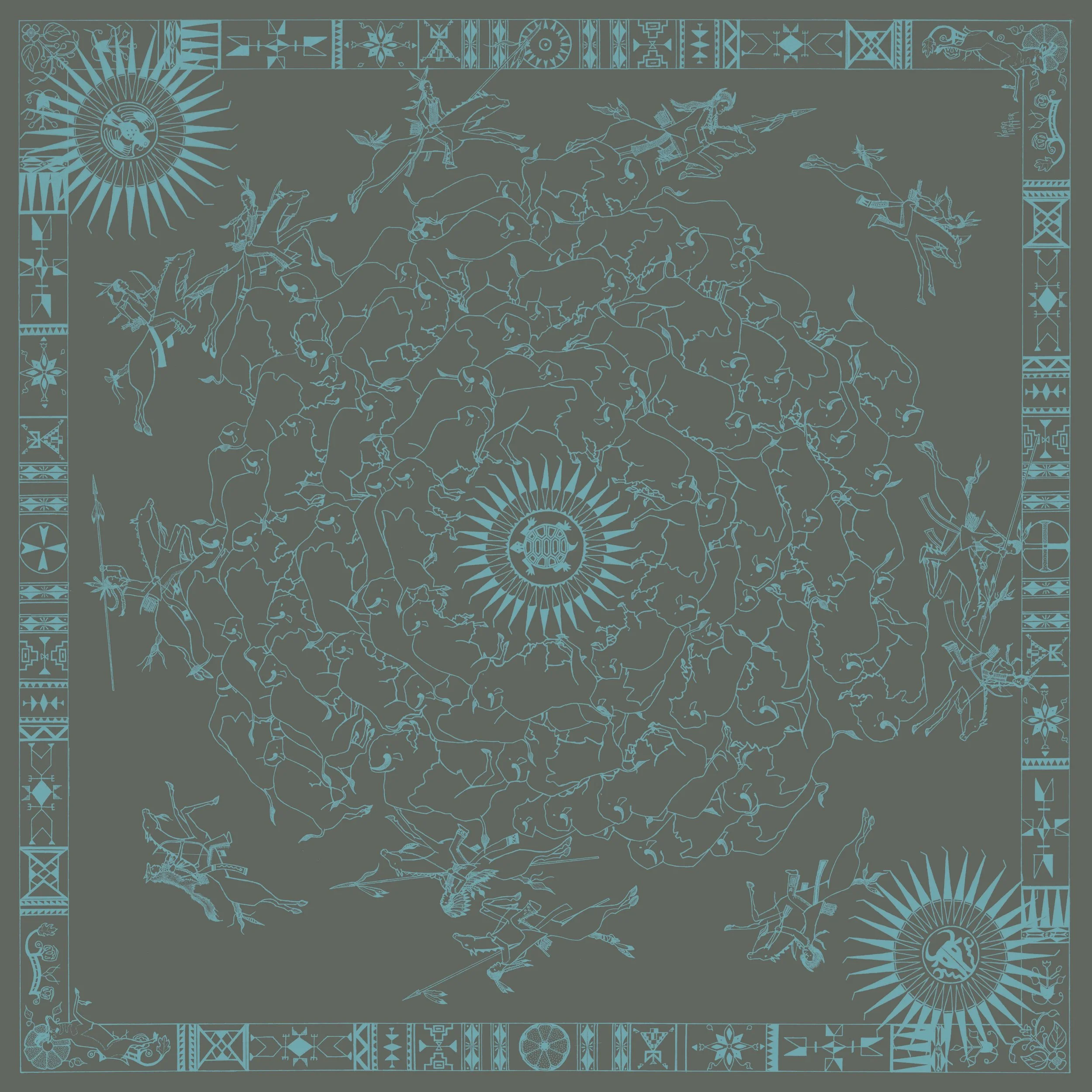 Totsiya | Bison Hunt | Cotton Voile Bandana