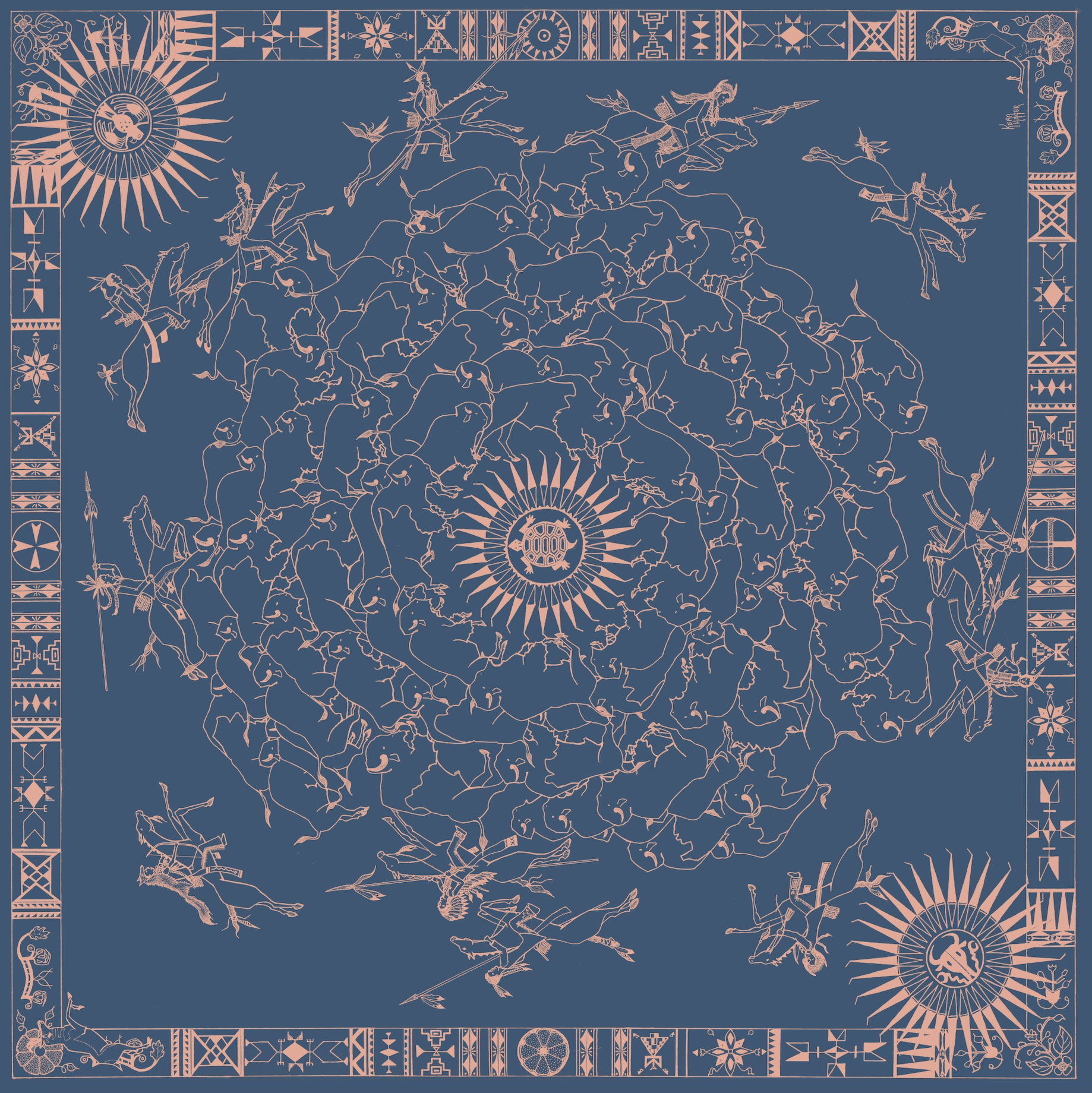 Ebi Huutsuu | Bison Hunt | Cashmere-Silk Blend Wrap