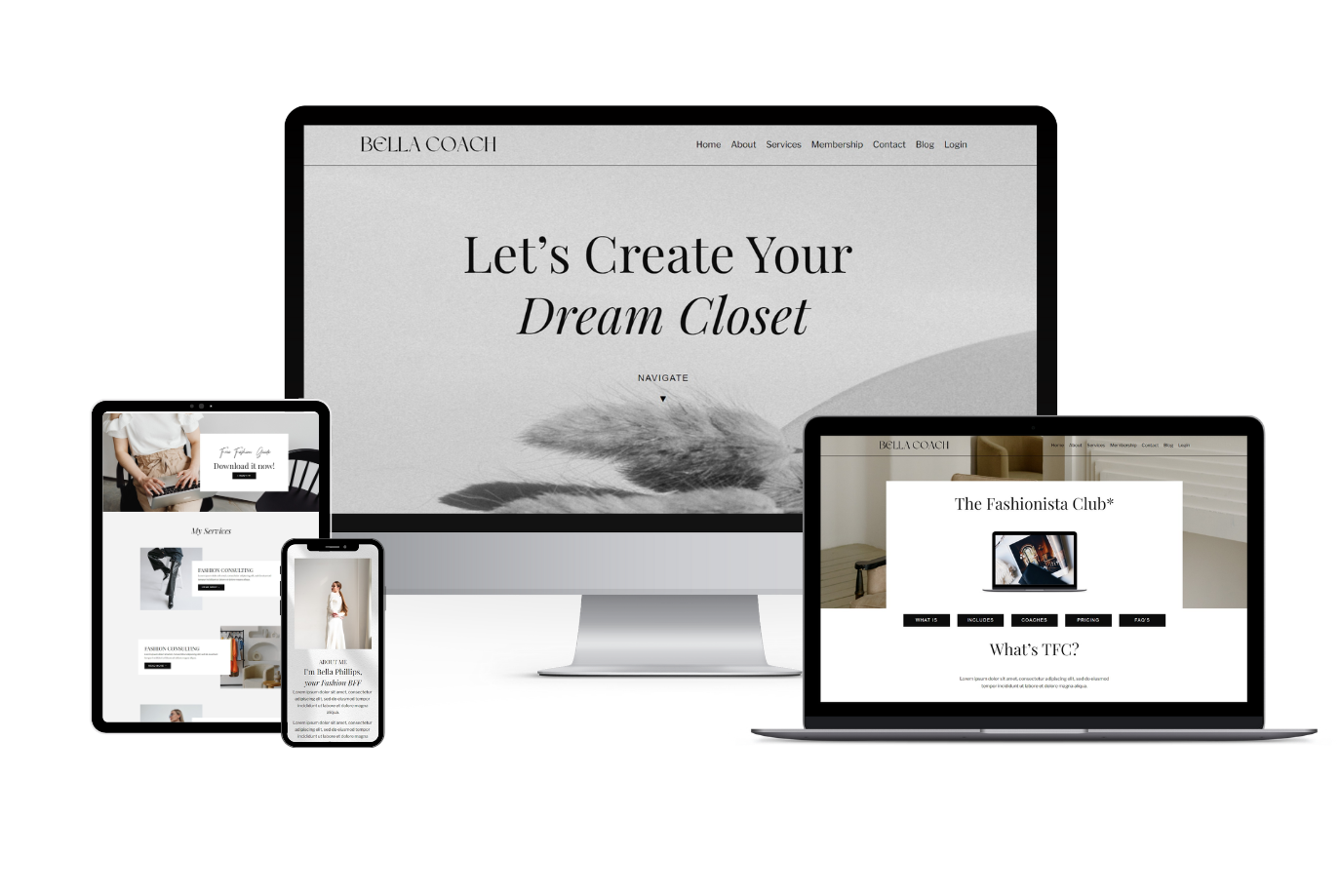 Feminine website layout designed for Kajabi creators