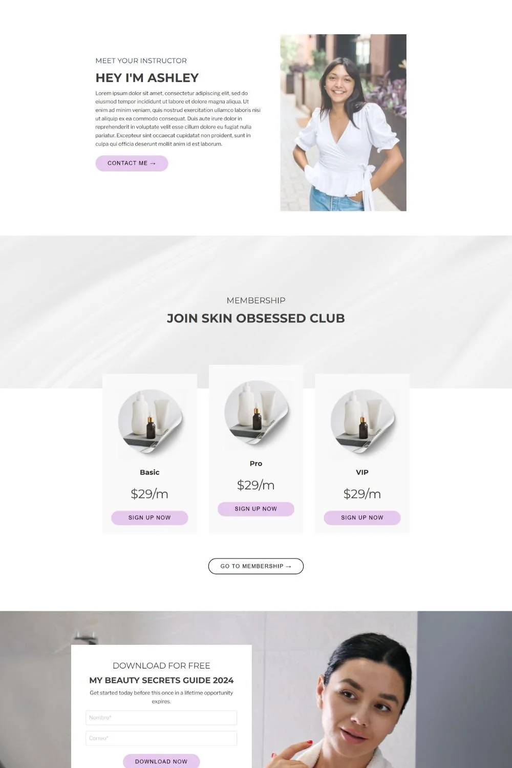 Online entrepreneur website design using Kajabi