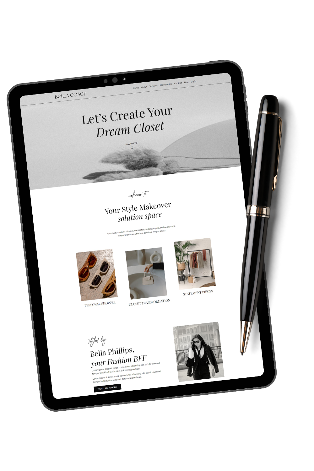 Personal brand website design using Bella Kajabi theme