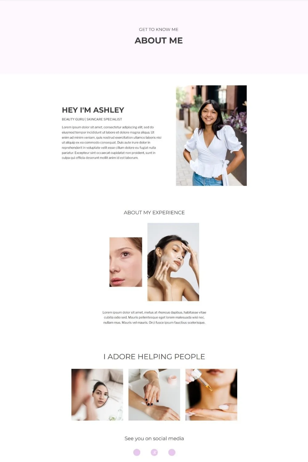 About page design from Berry Kajabi website theme