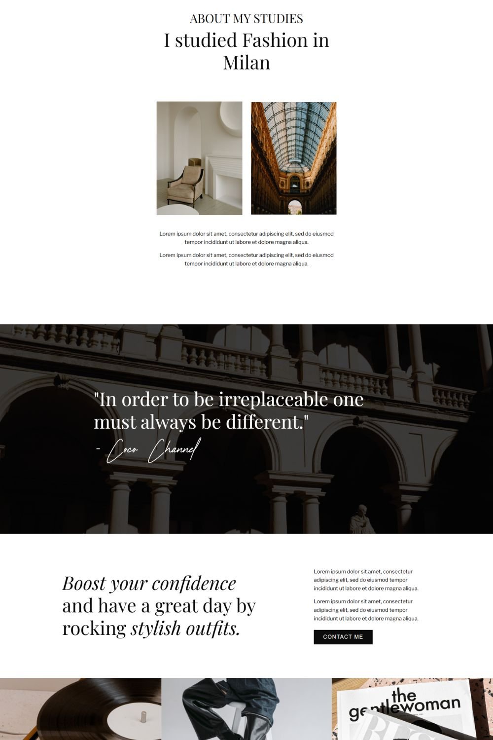 Brand storytelling layout designed for Kajabi websites