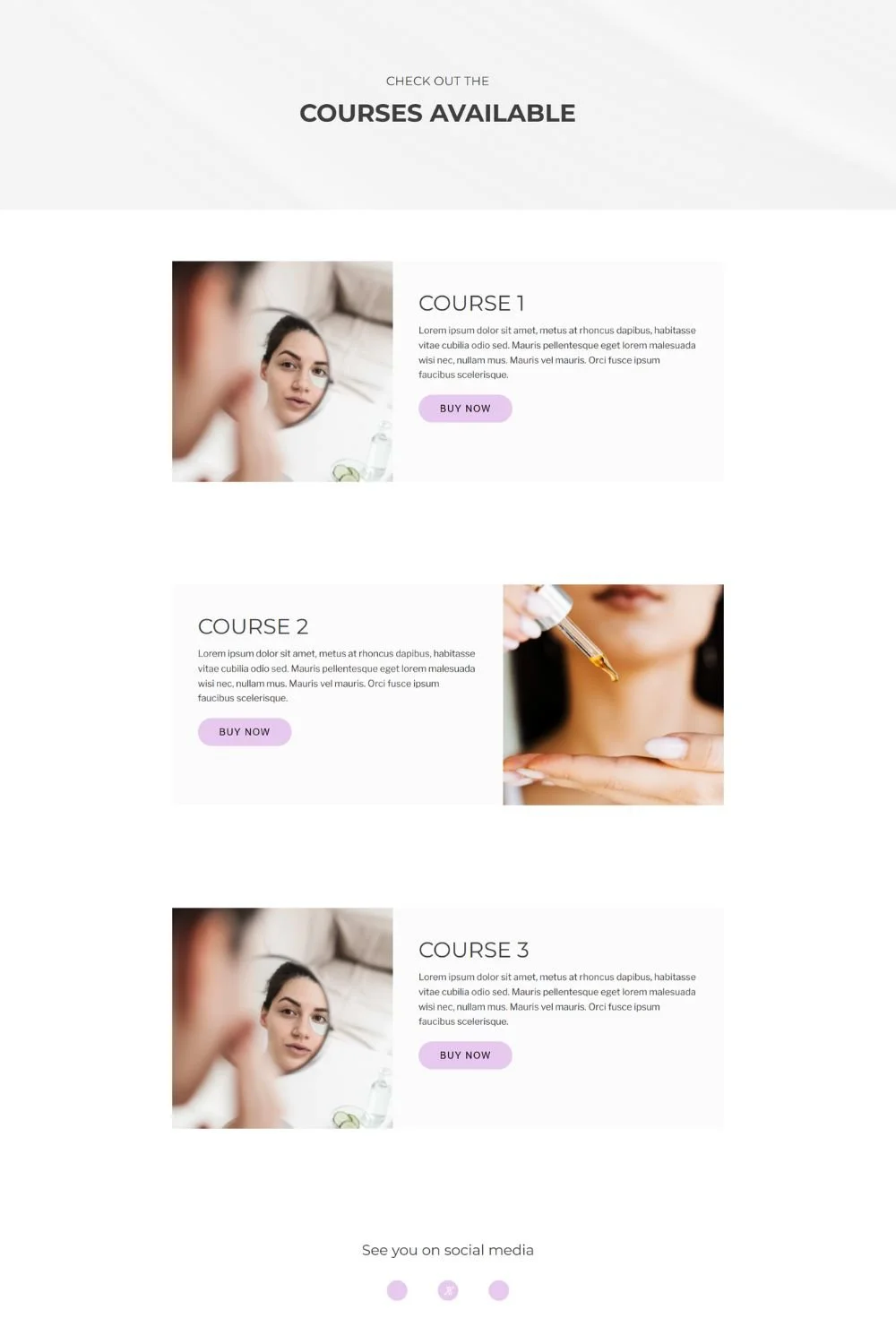 Simple offer page layout designed for Kajabi