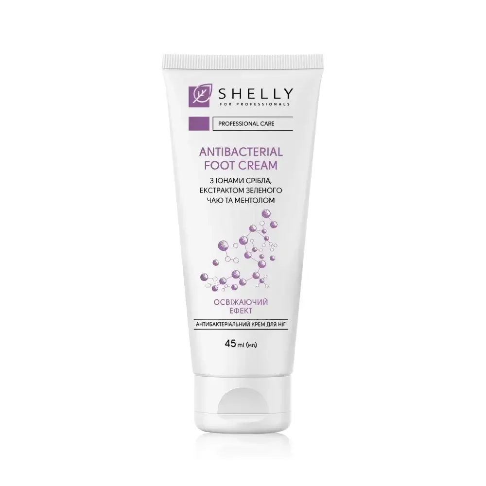 Antibacterial Foot Cream with Silver Ions, Green Tea Extract and Menthol Shelly 45ml