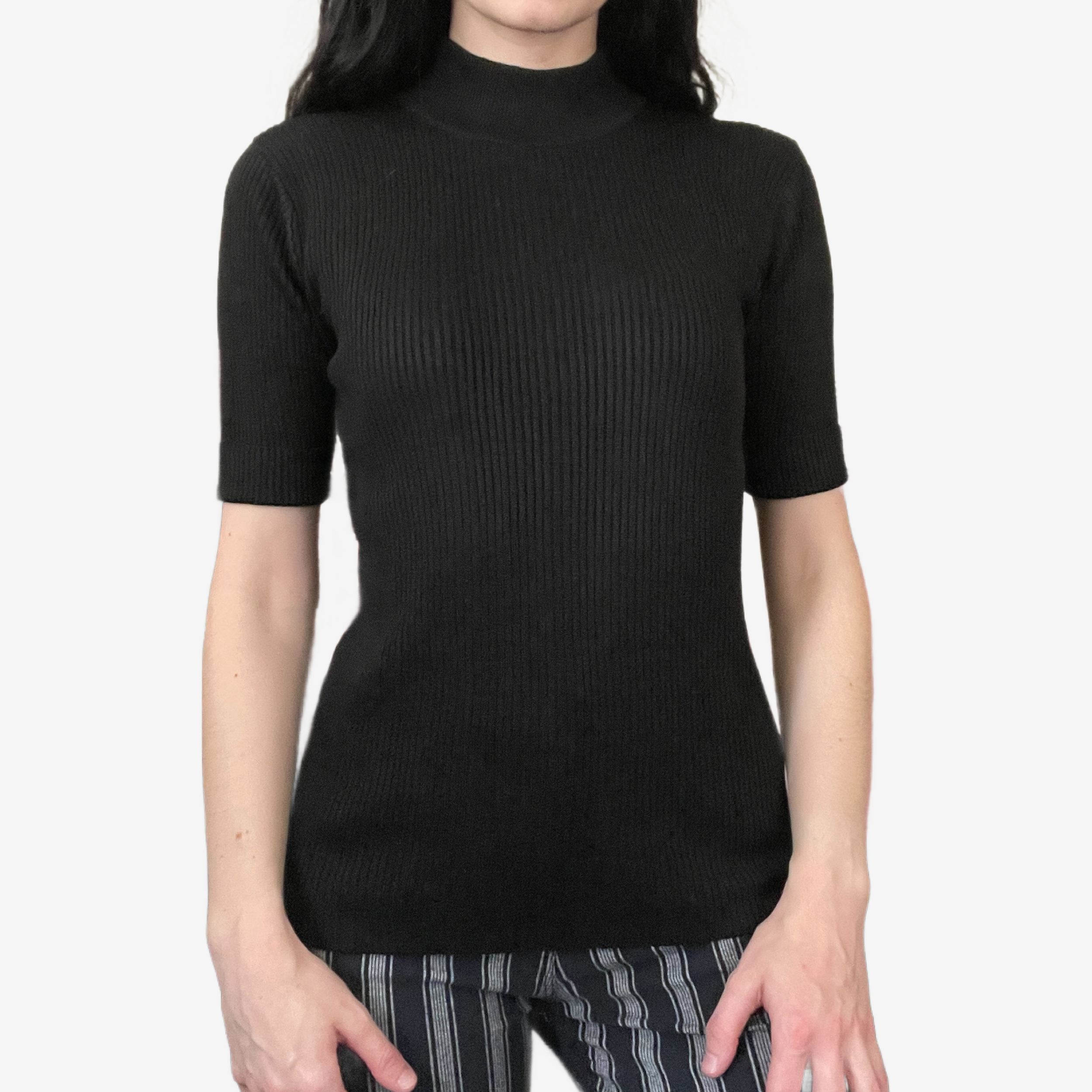 1990's Black Mock Neck