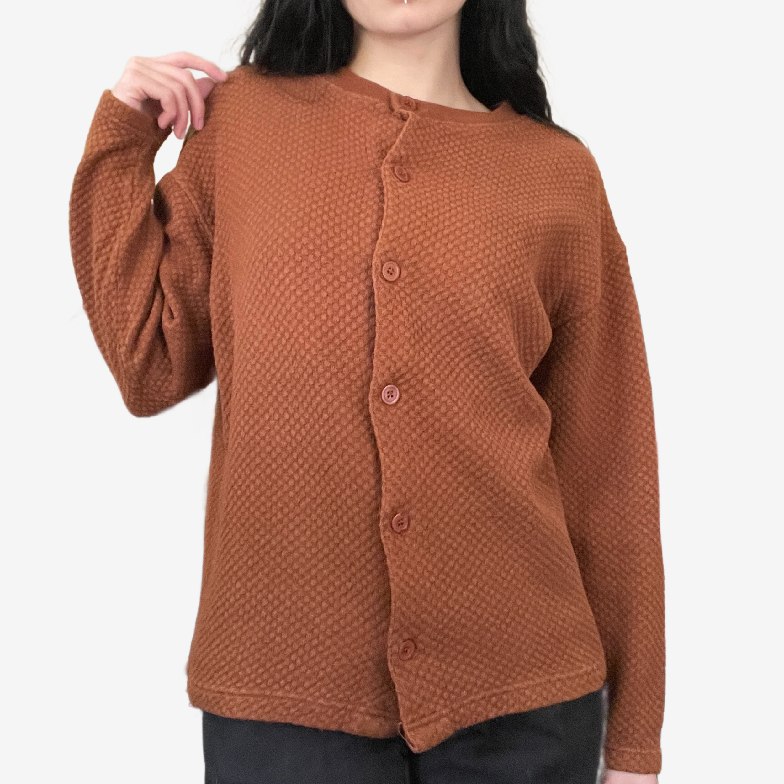 1990's Brown Button Up Sweater