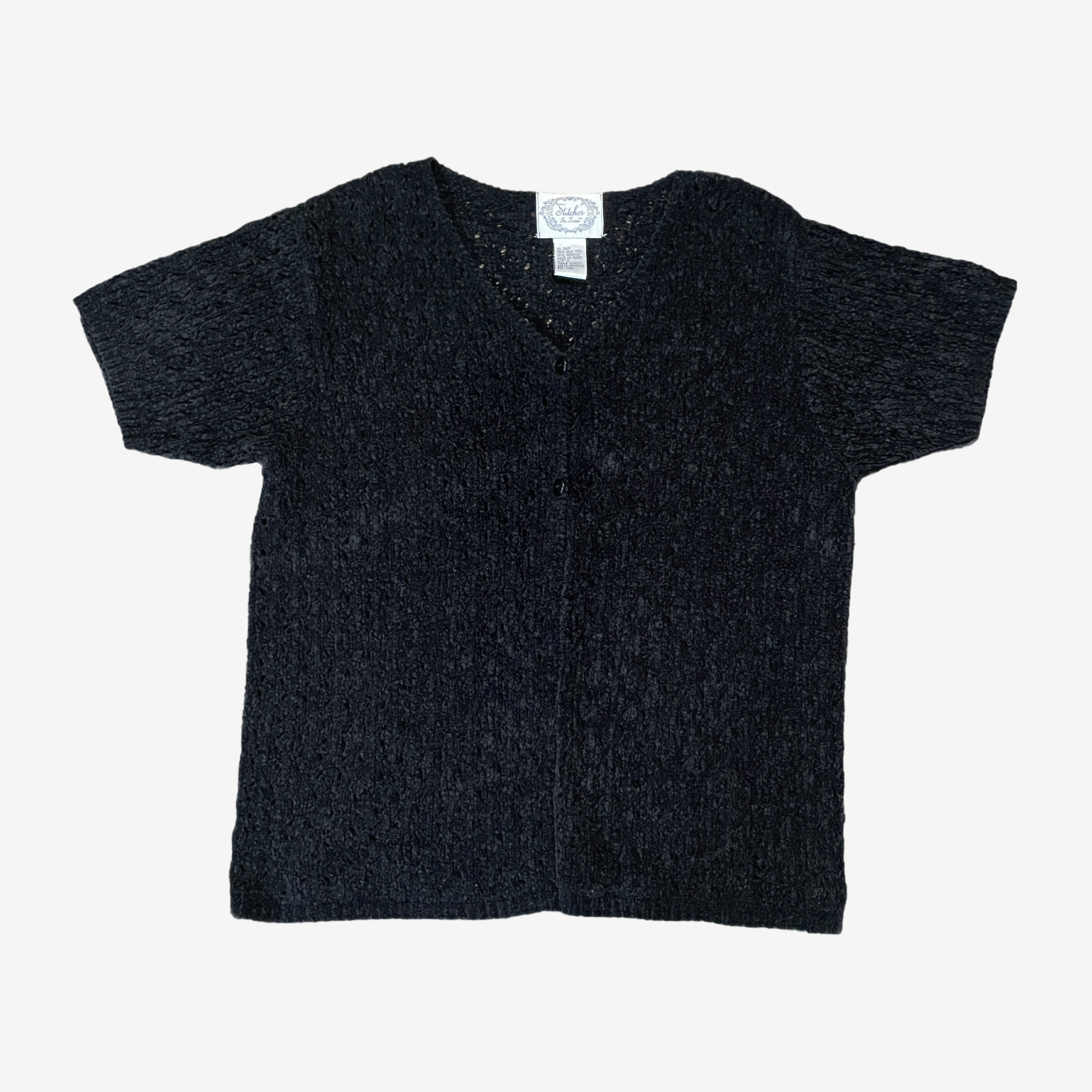 Black Knit Button Up Blouse Flat Lay 1.PNG
