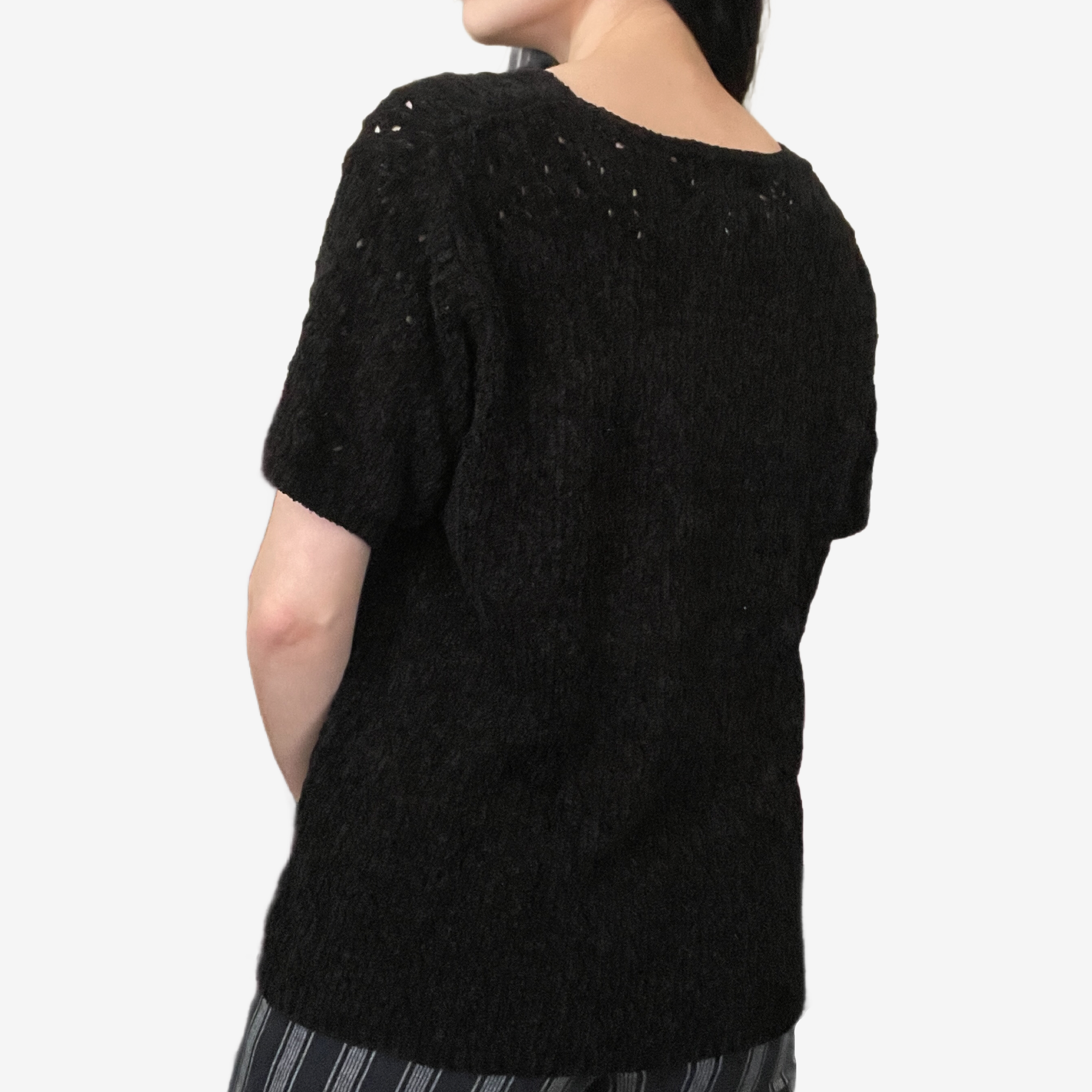 Black Knit Button Up Blouse 2.PNG