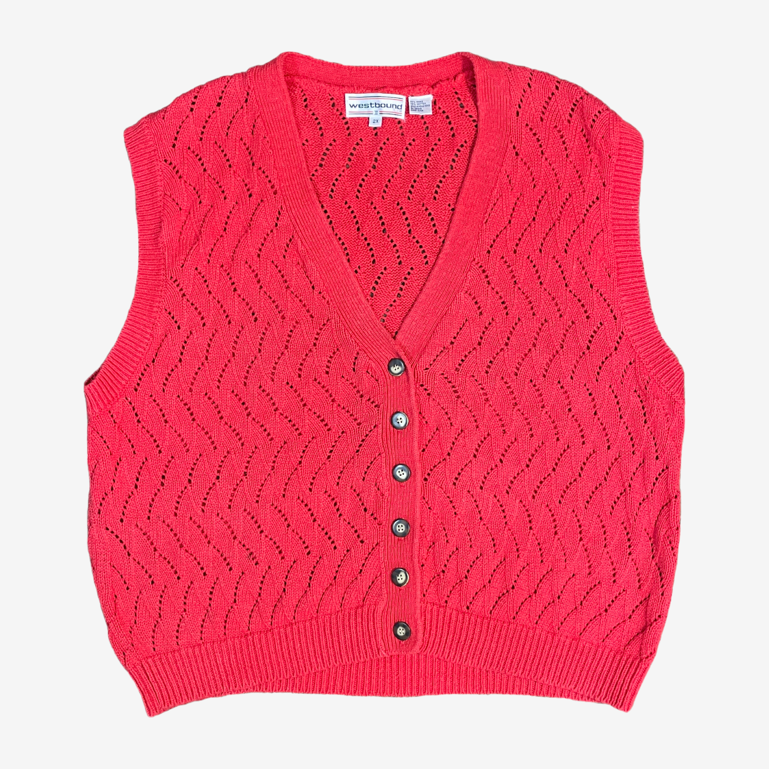 1980's Red Knit Vest