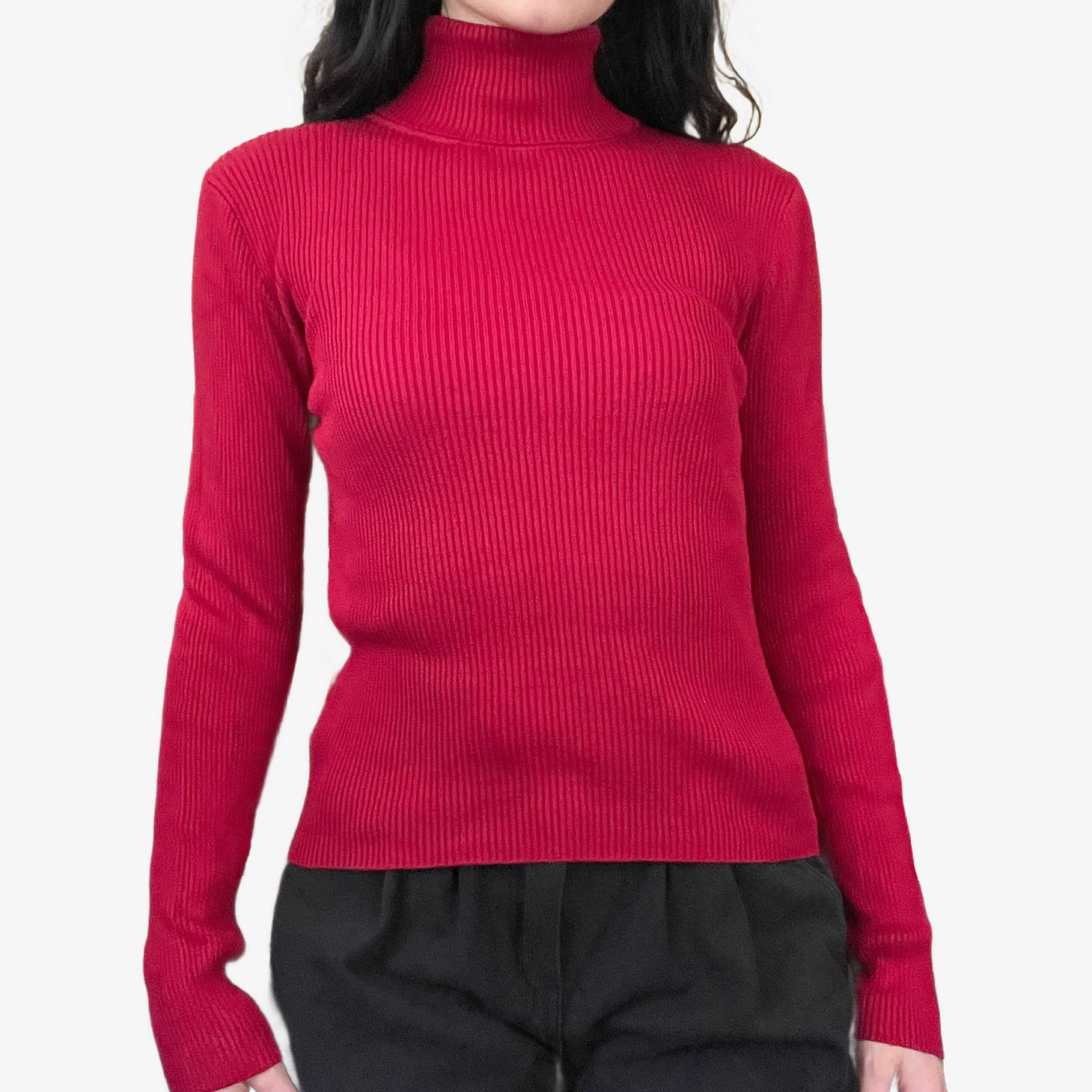 1990's Red Silk Turtleneck