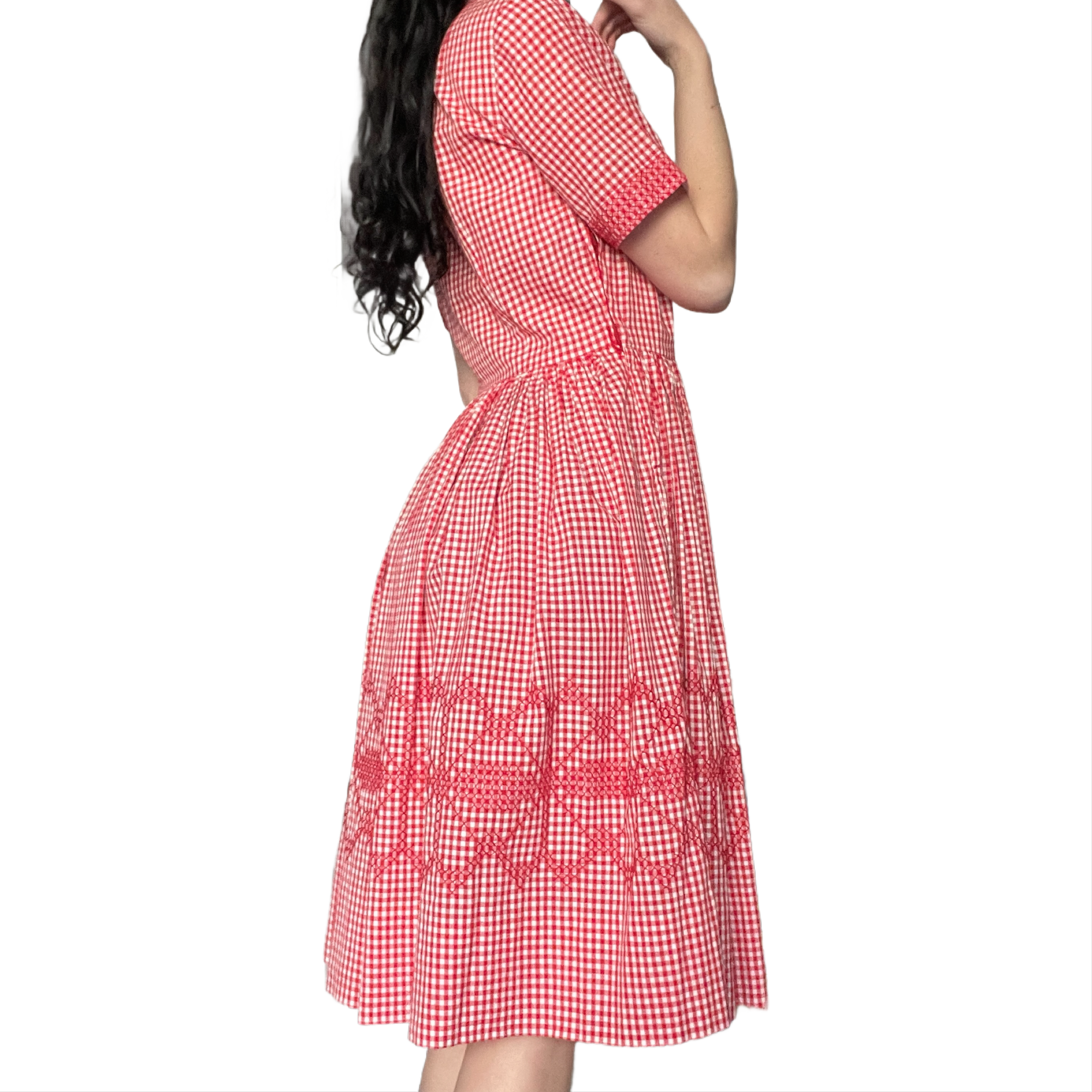 1940's Red Gingham Dress