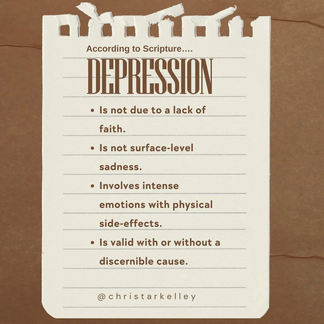 Interested in learning more about what Scripture has to say about depression? Check out my new blog series about Biblical characters who have struggled with depression and how their experiences teach us practical tools for living with depression: htt