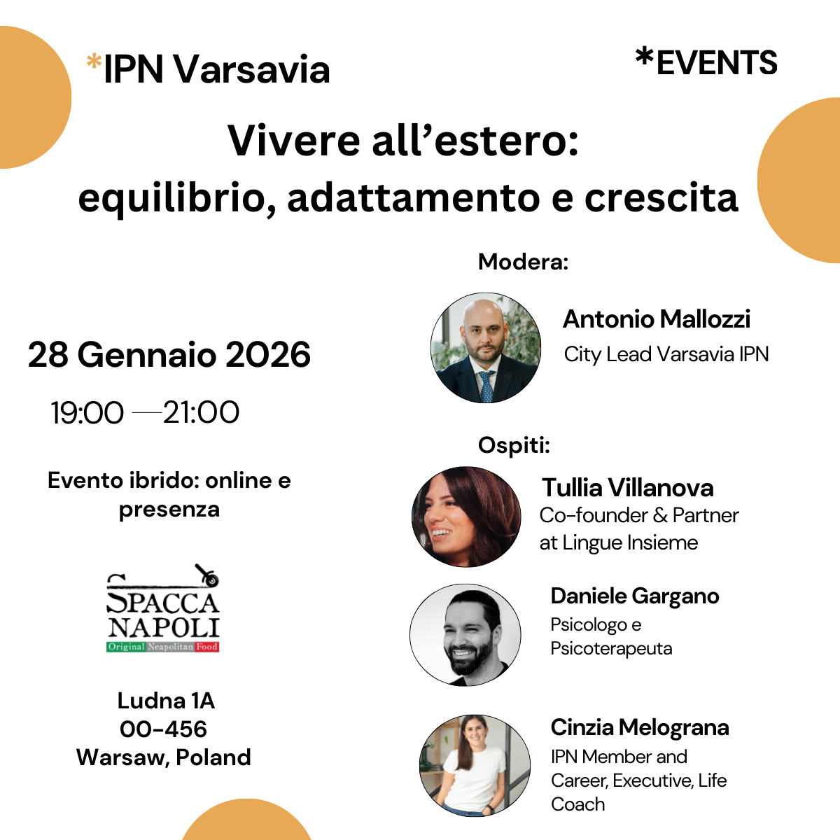 IPN Varsavia &amp; Online - Vivere all’estero: equilibrio, adattamento e crescita
