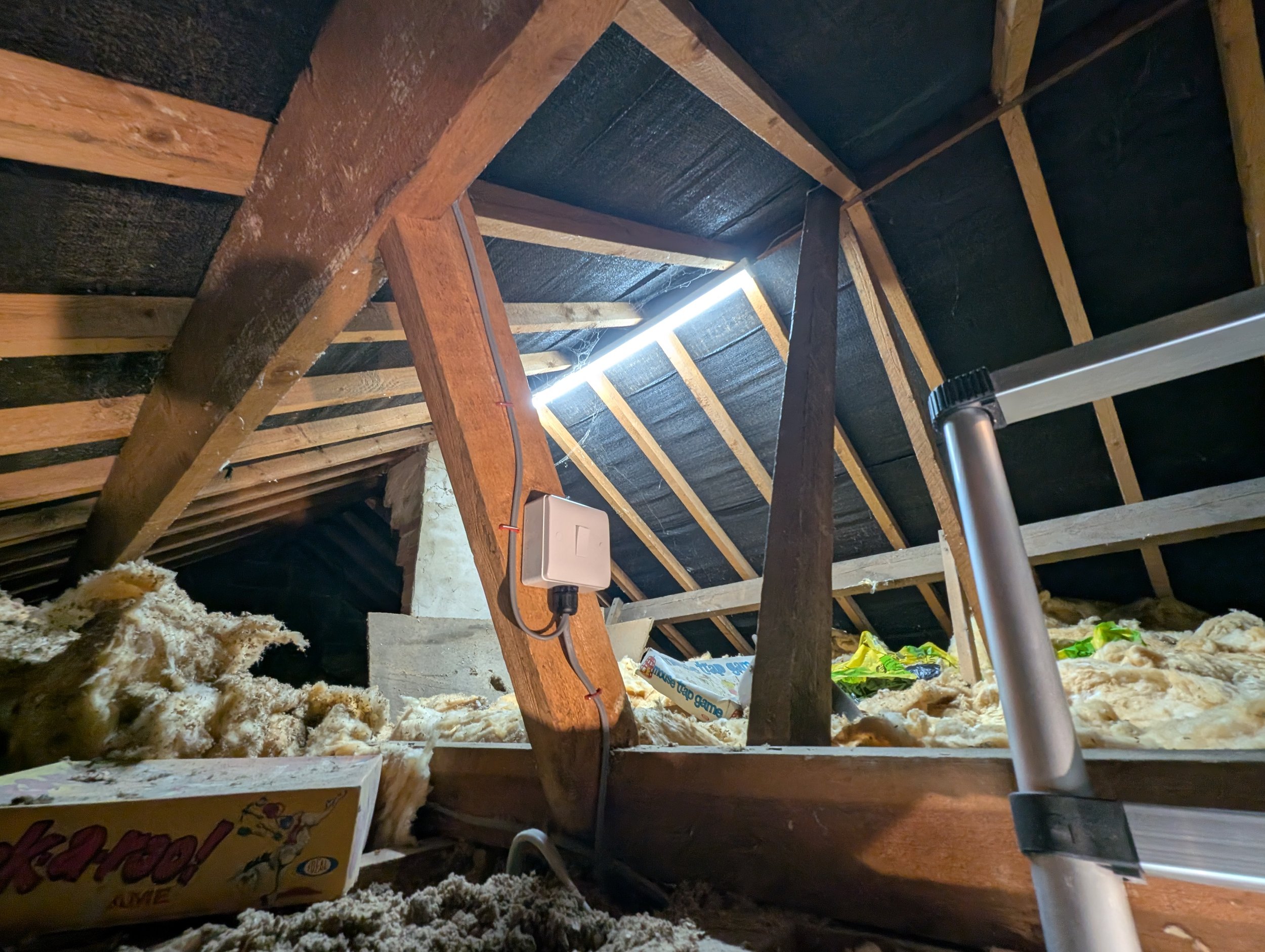 Loft lights added during rewire in Oxford