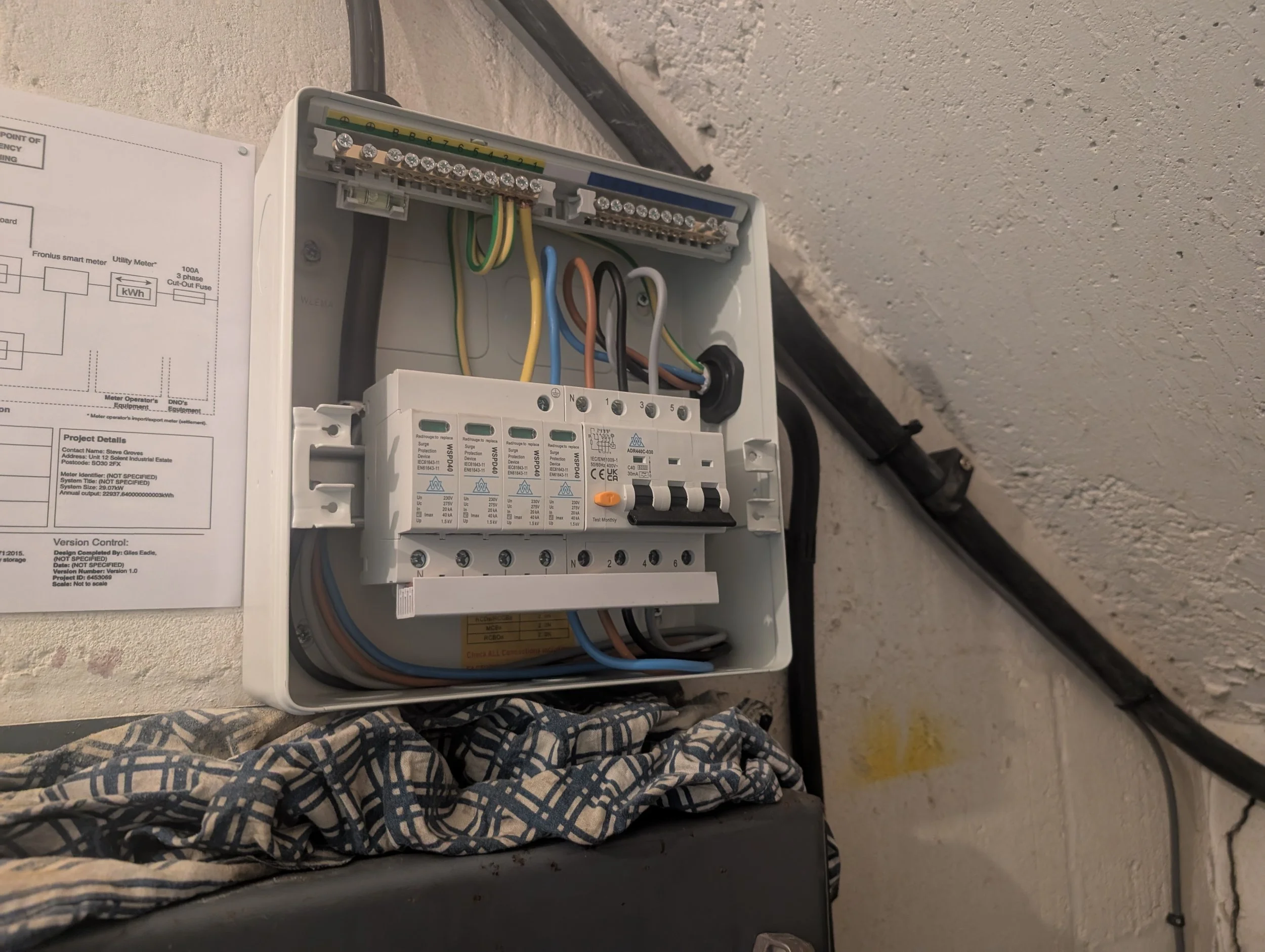 Three Phase car charger unit install at factory in Oxford