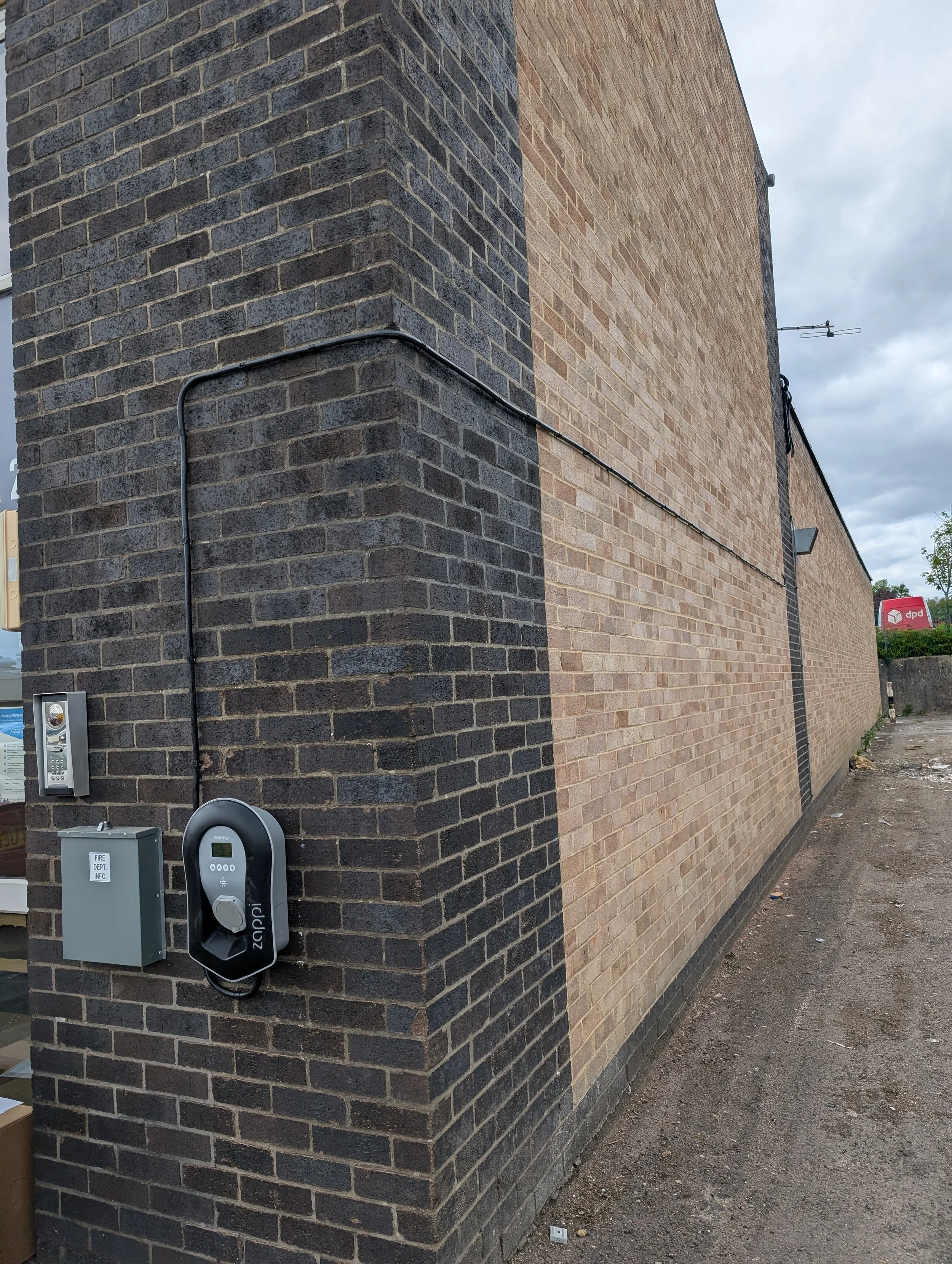 Three Phase MyEnergi Zappi car charger unit install at factory in Oxford