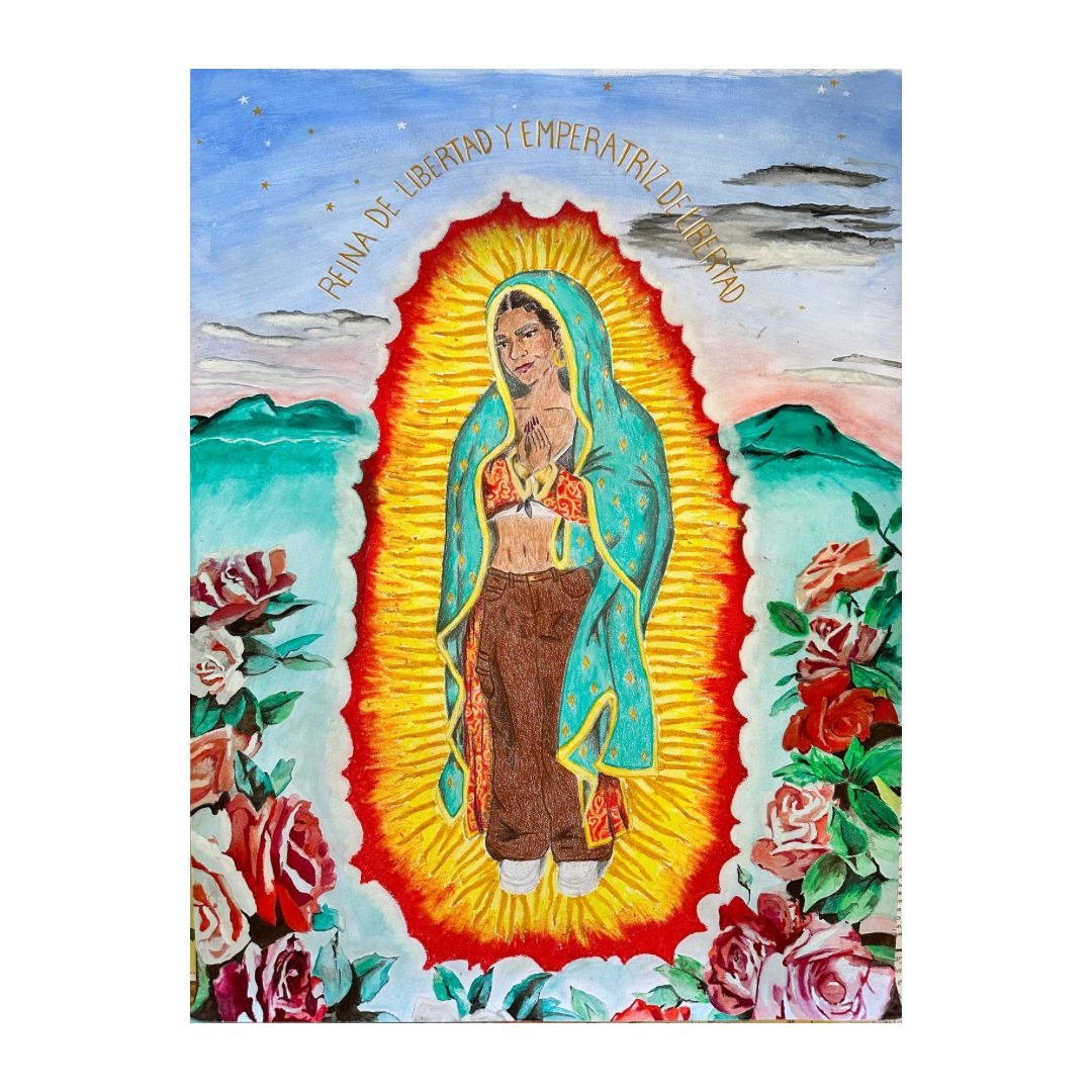 VIRGEN NUEVO
Gouache, Oil Pastel & Colored Pencil on Multimedium Paper
18 x 24 in