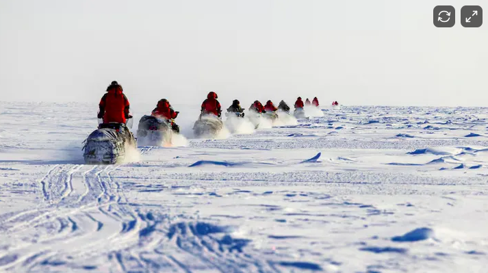 Canadian Rangers on a gruelling winter traverse of the Canadian coastal Arctic February 2026.