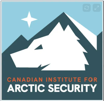 Logo for the Canadian Institute for Arctic Security featuring a stylized bear and mountain with a star in the sky.