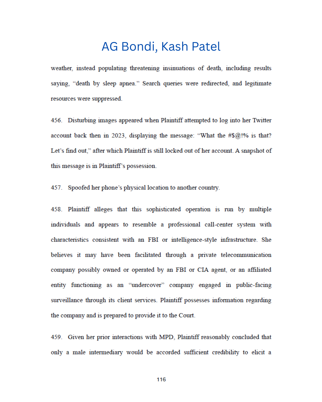 Institutional exploitation of intelligence statutes eroding civil rights safeguards.