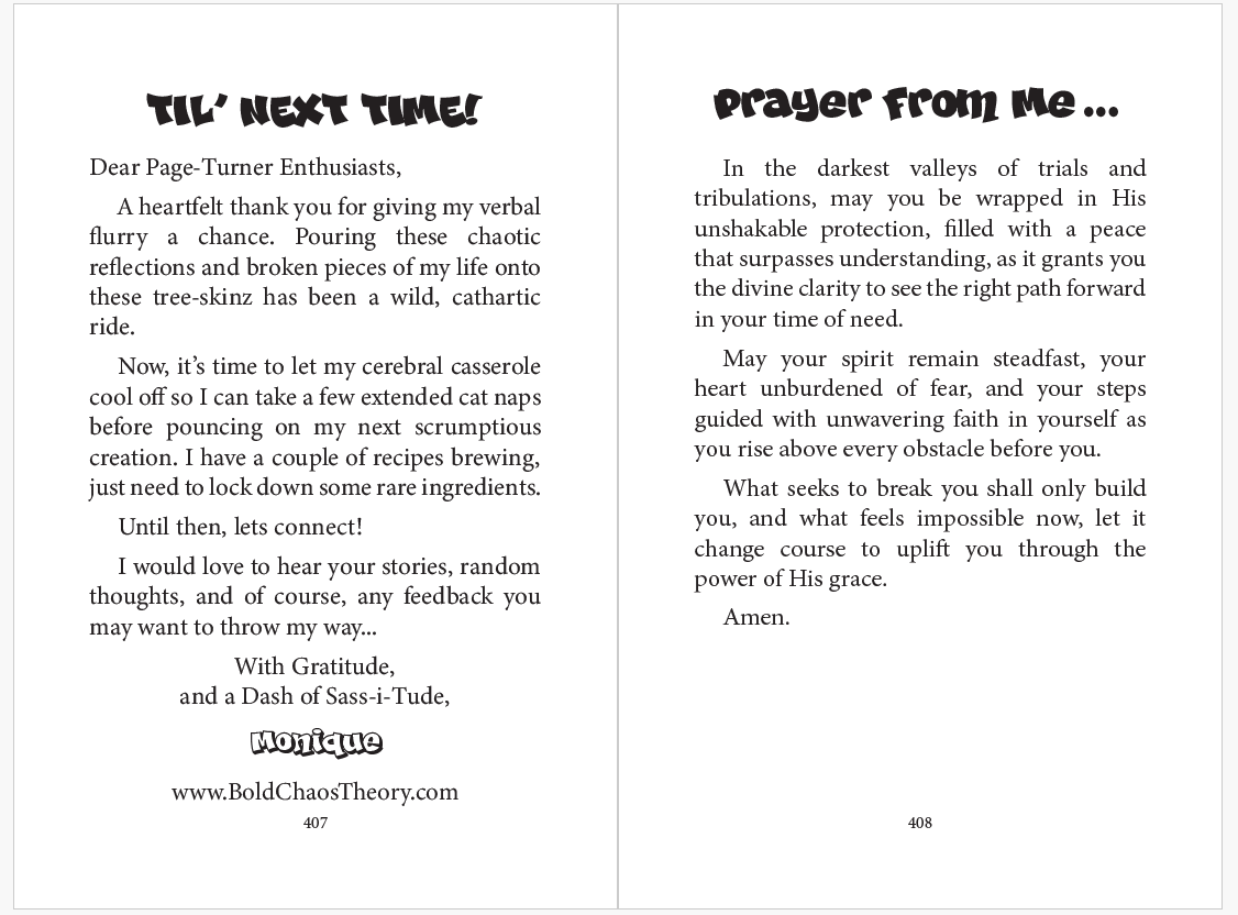 Encouraging and reflective text about gratitude, faith, and personal growth.