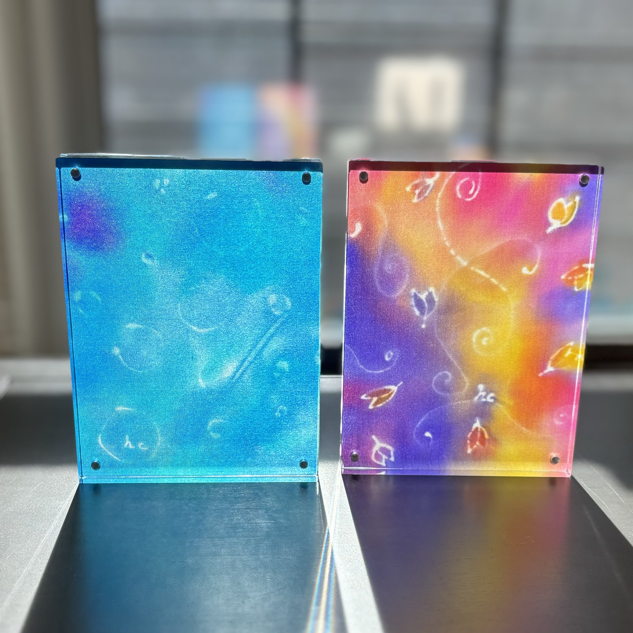 HitomiCopan_Sky+Bubble+(left)_Flower+Wind+(right)_4,5x+5,9+inches_Silk&AcrylBlock_$120+each.jpeg
