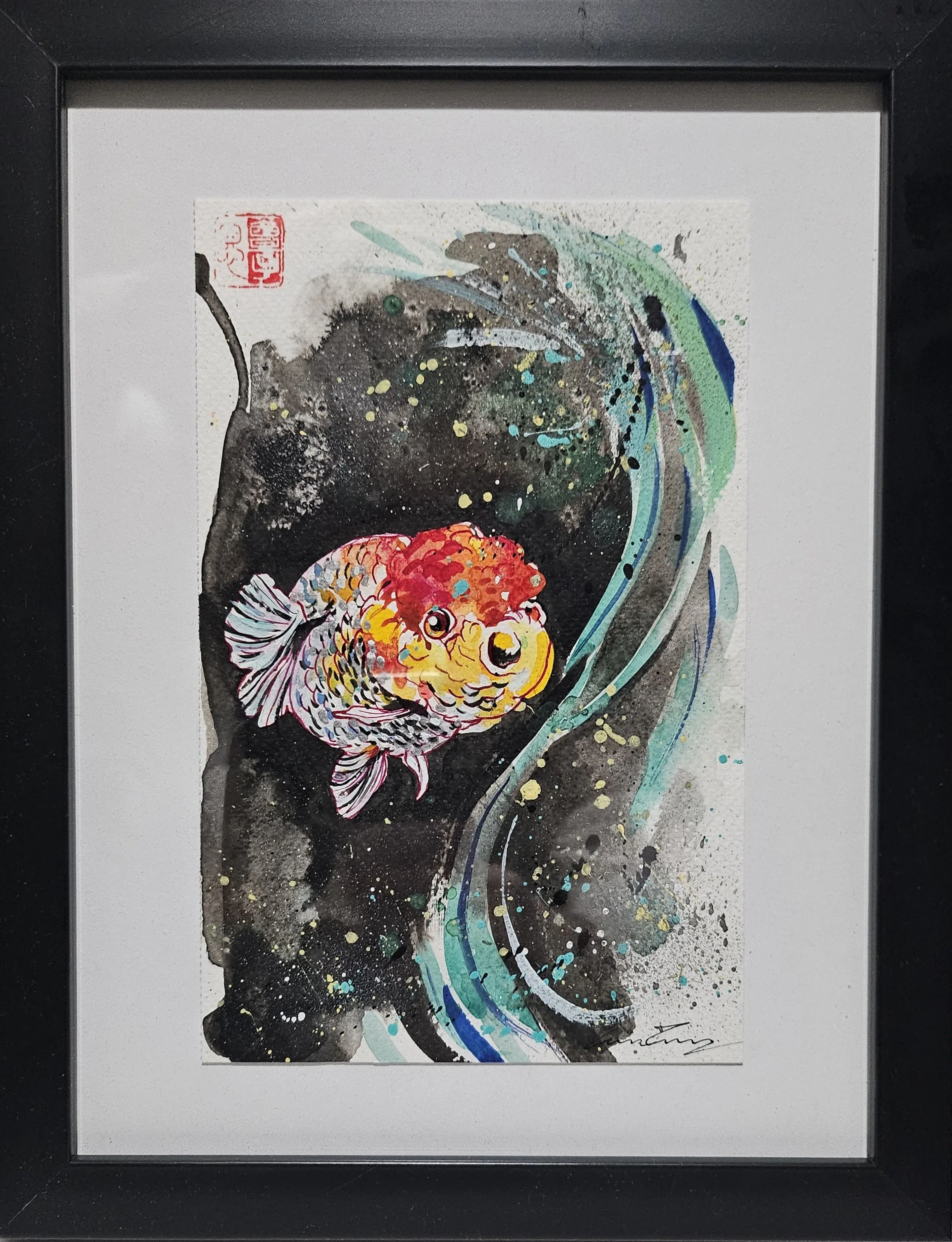 GraceJiYanTsang_RanchuGoldfish_9.5x12_MixedMedia_$285_@gracetsang.art.jpeg