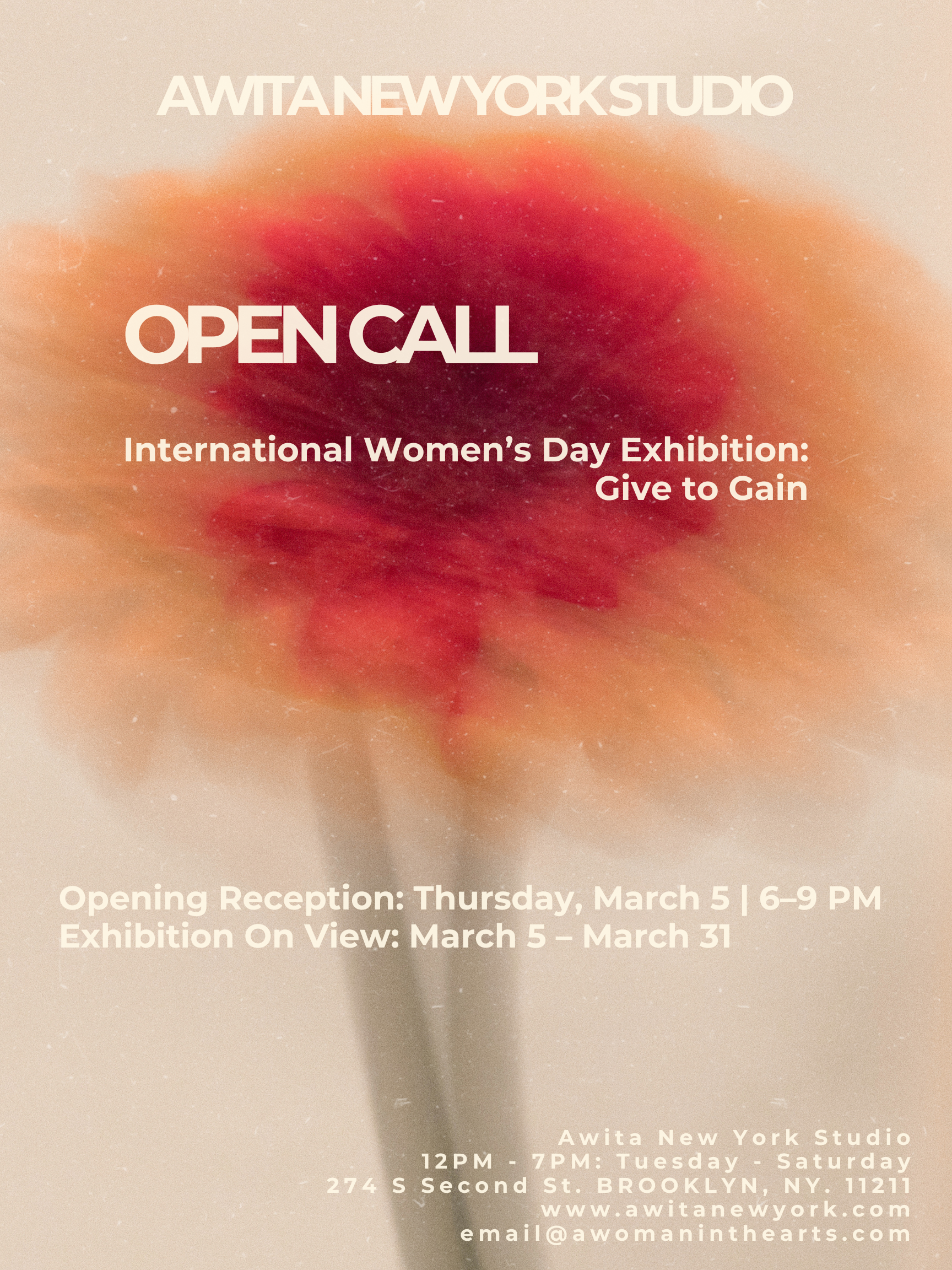 🌸 OPEN CALL — MARCH 2026 International Women’s Day Exhibition: Give to Gain