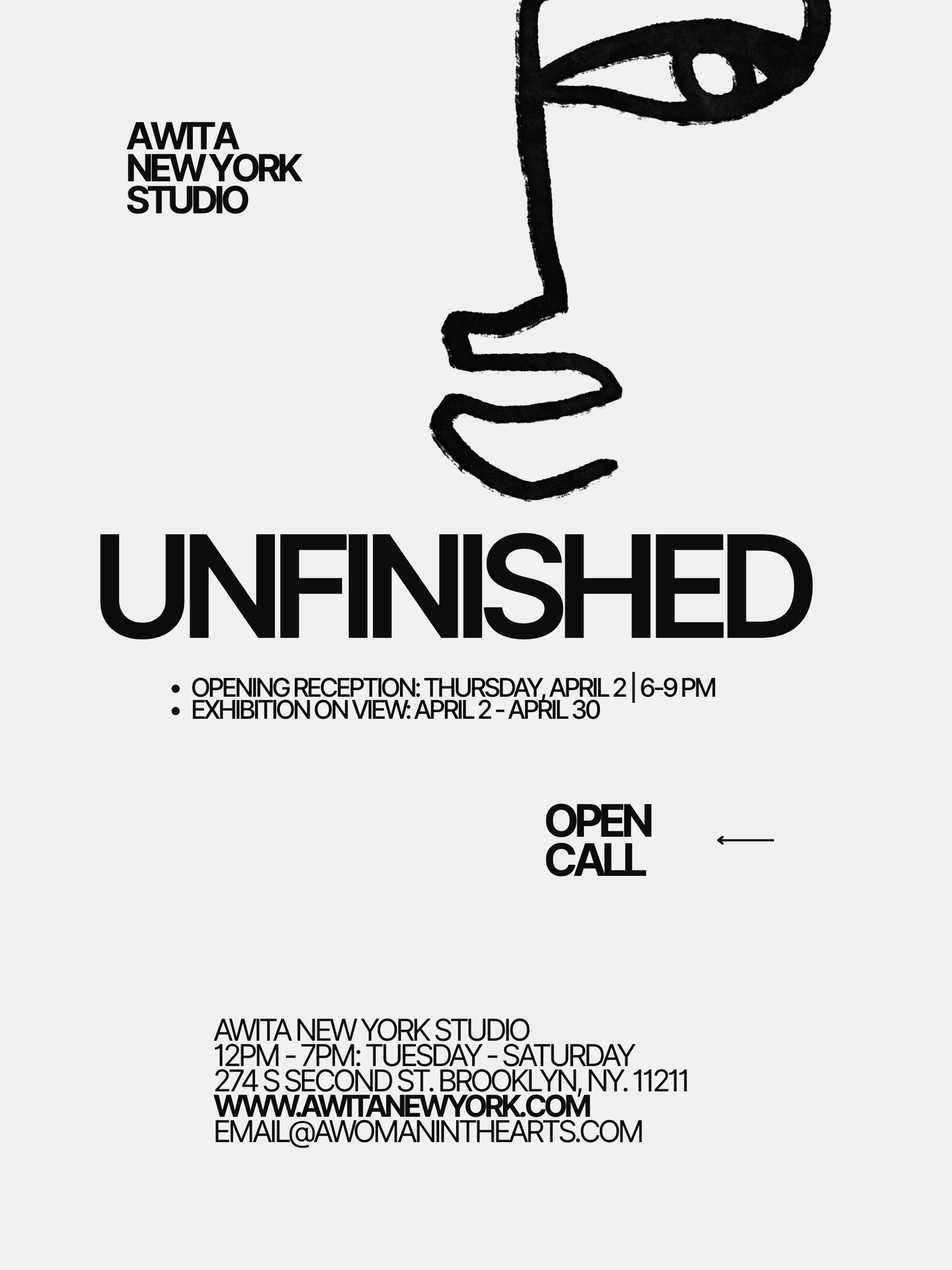 UNFINISHED — April 2026 Artist Open Call