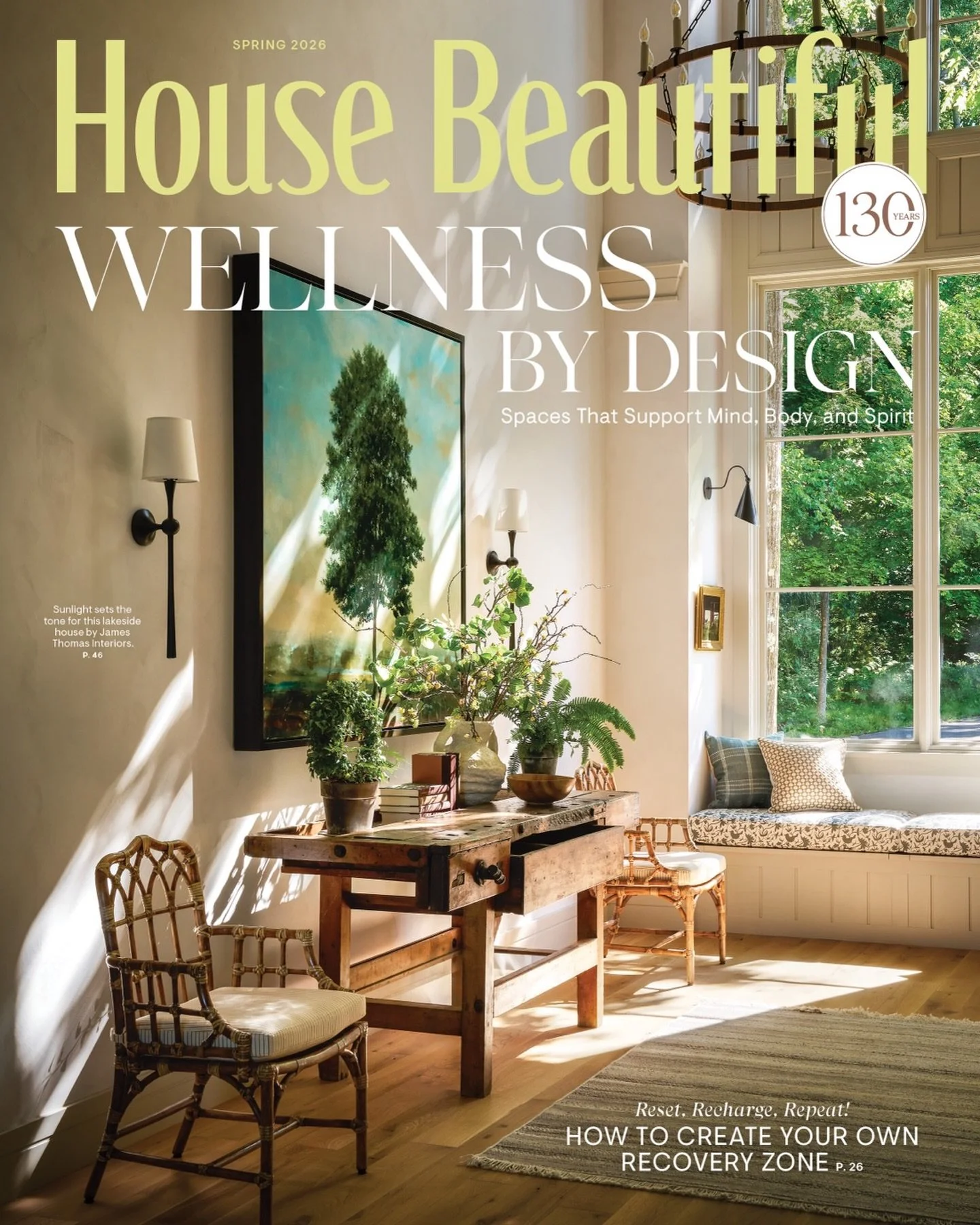 Cover Story! / This gorgeous home on the storied shores of Torch Lake Michigan is on the new cover of Traditional home! Joyous and beautiful spaces always result from fruitful collaborations like the one we had her with @jamesthomasinteriors Check ou