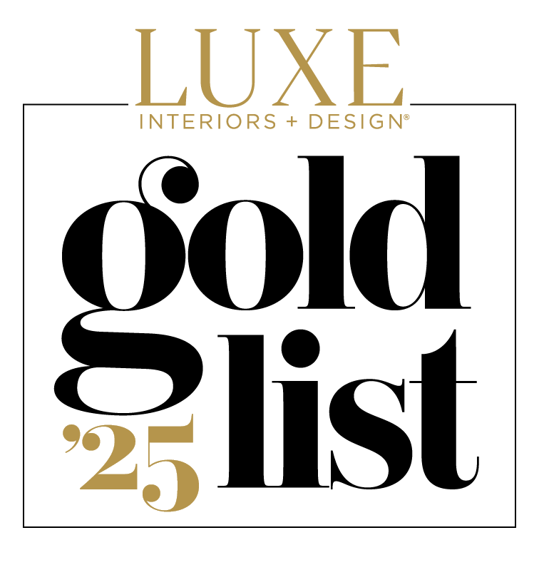 Luxe Interiors + Design logo with the number 25, indicating a celebration of 25 years.