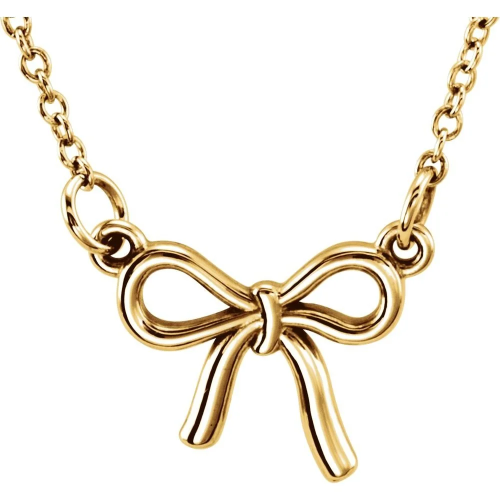 18K Gold Vermeil Knotted Bow Necklace