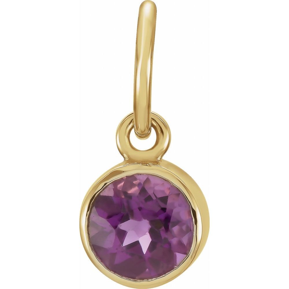 14K Yellow Gold Imitation Amethyst Charm