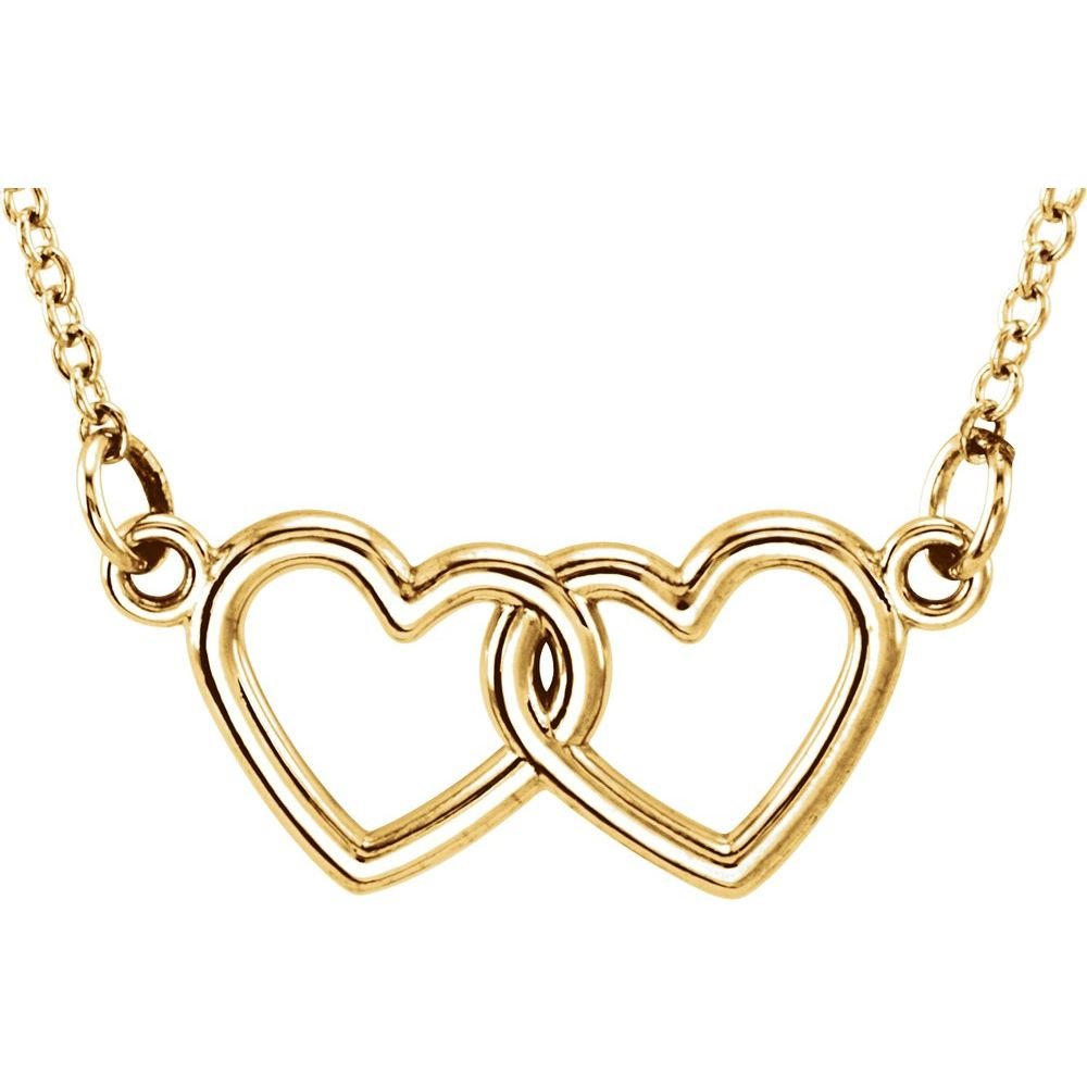 18K Gold Vermeil Double Heart Necklace