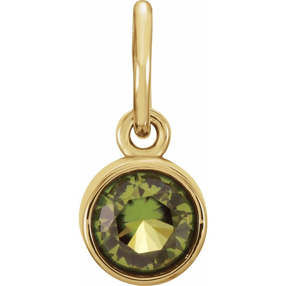 14K Yellow Gold Imitation Peridot Charm