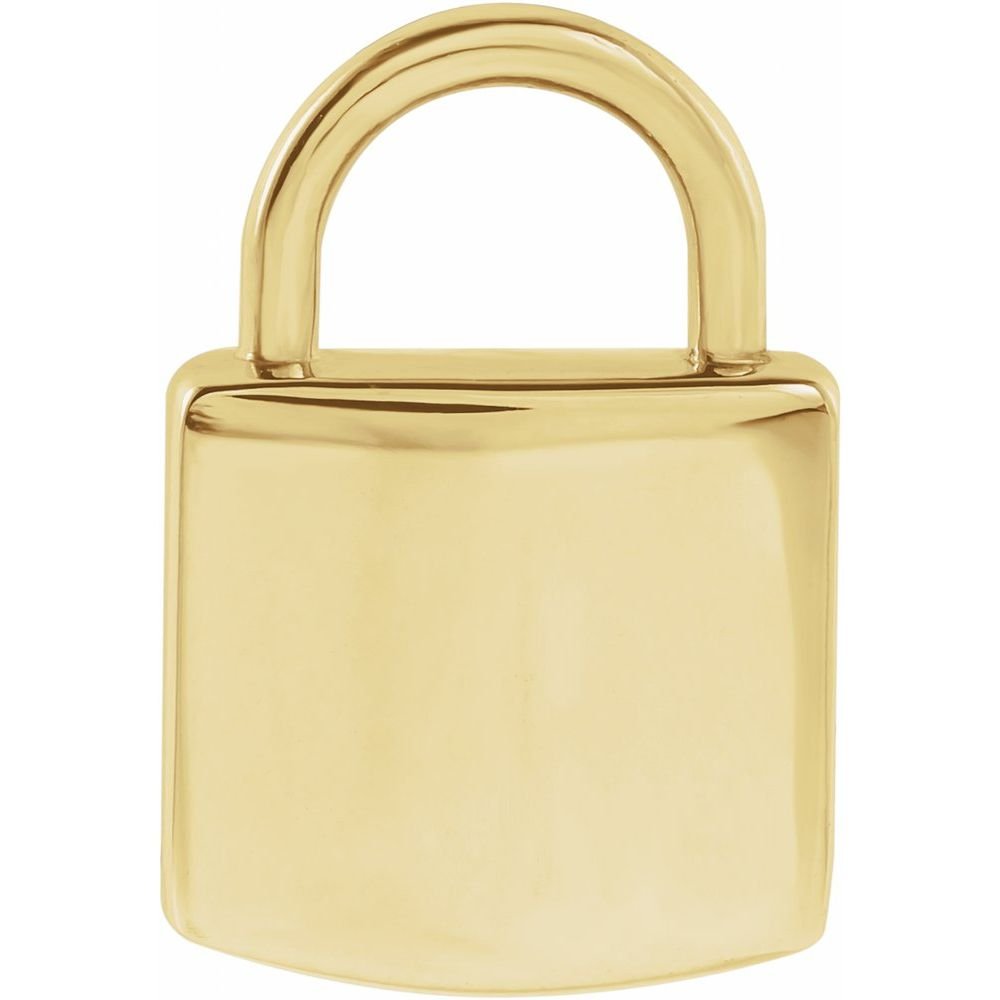 14K Yellow Gold Engravable Lock Pendant