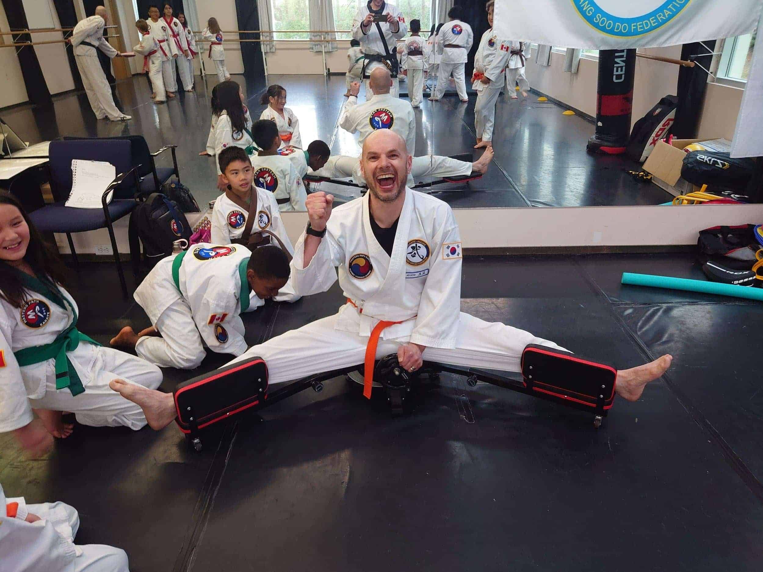 Masters Path Karate Canada student stretching