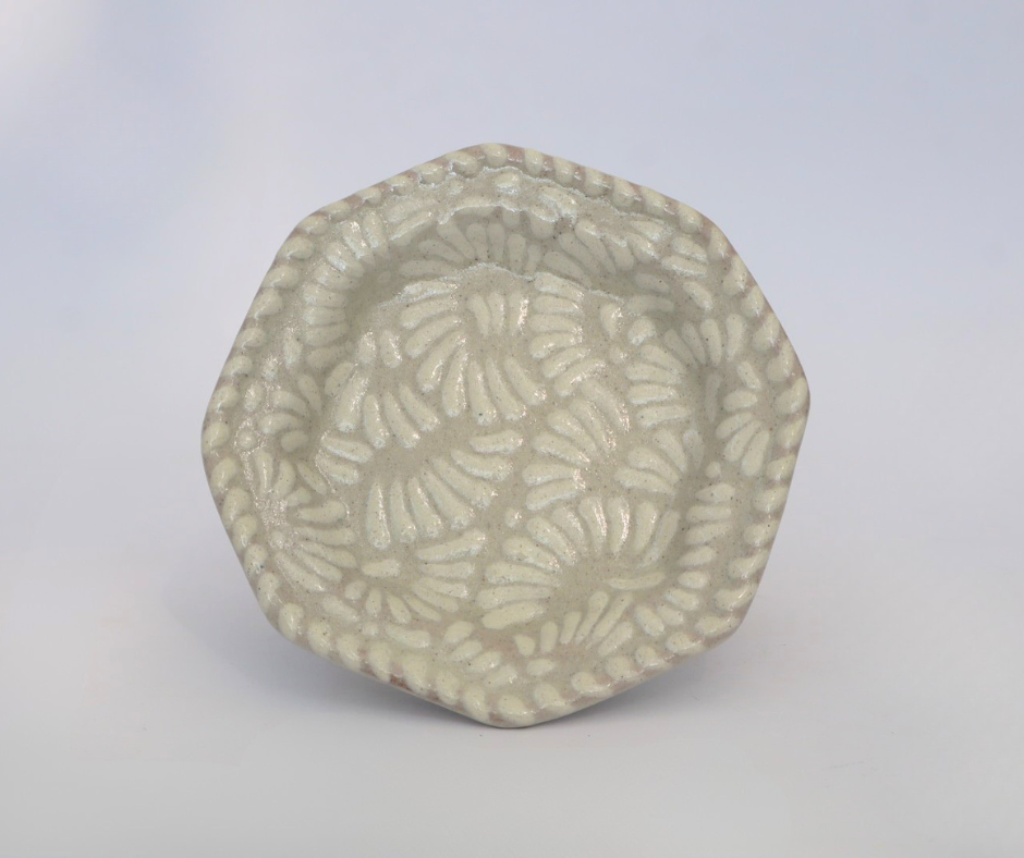 Cenicero Octagonal - Abanicos blanco