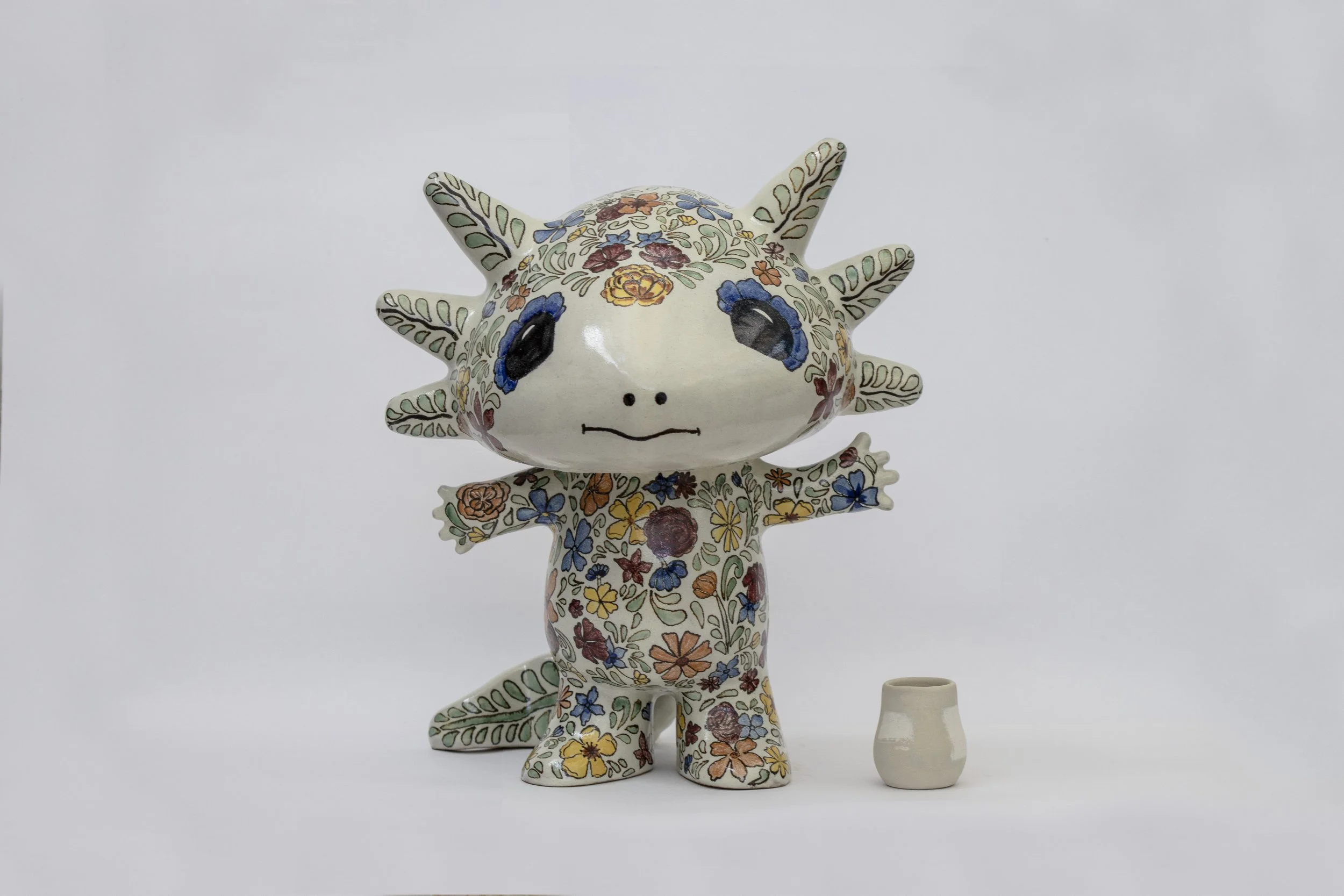 Ajolote Floreado de 40 cm - Colección Chilango