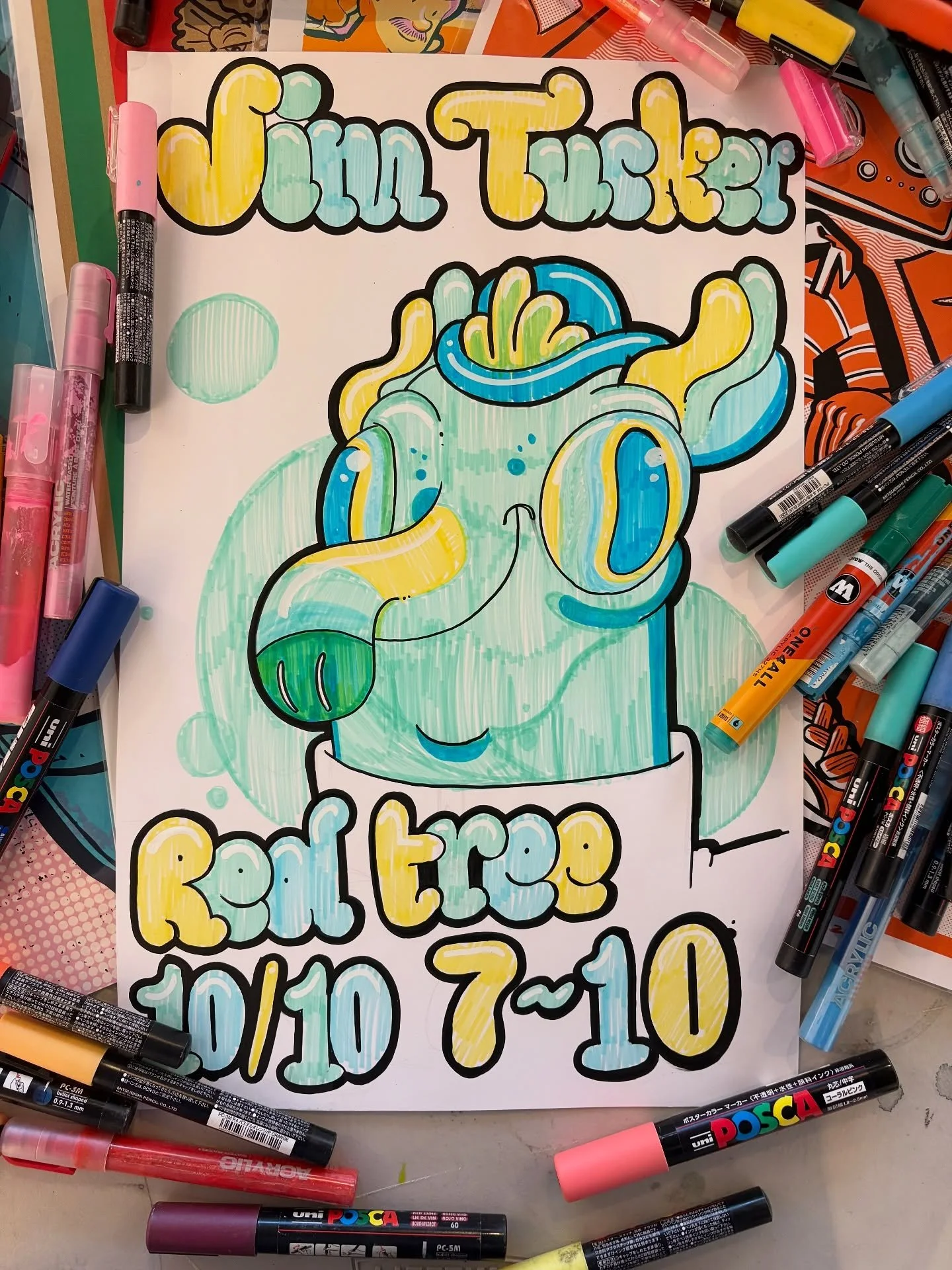 Tomorrow night @redtree_lounge will be me &ldquo;closing party&rdquo;. I&rsquo;ll be hanging out enjoying some adult beverages and making lots of stickers from 7-10ish. Come join me, BYOBL (bring your own black pen) I&rsquo;ll have all the other colo