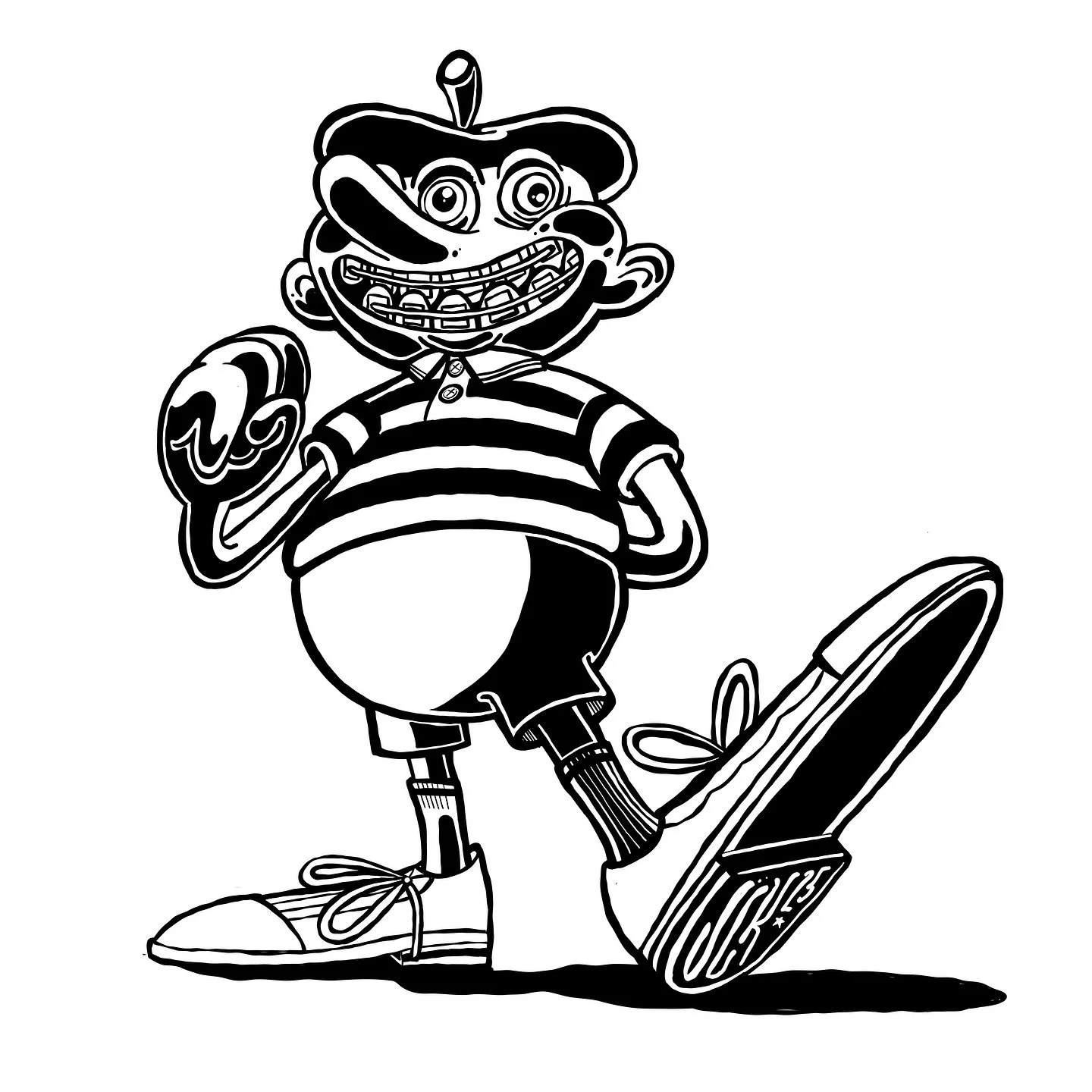 Last one for this week: From back in 2022, like so many of my characters, this Beret wearing creep began his life as an automatic drawing. He&rsquo;s for sure one of those friends who you&rsquo;d never leave in charge of anything you care about but i