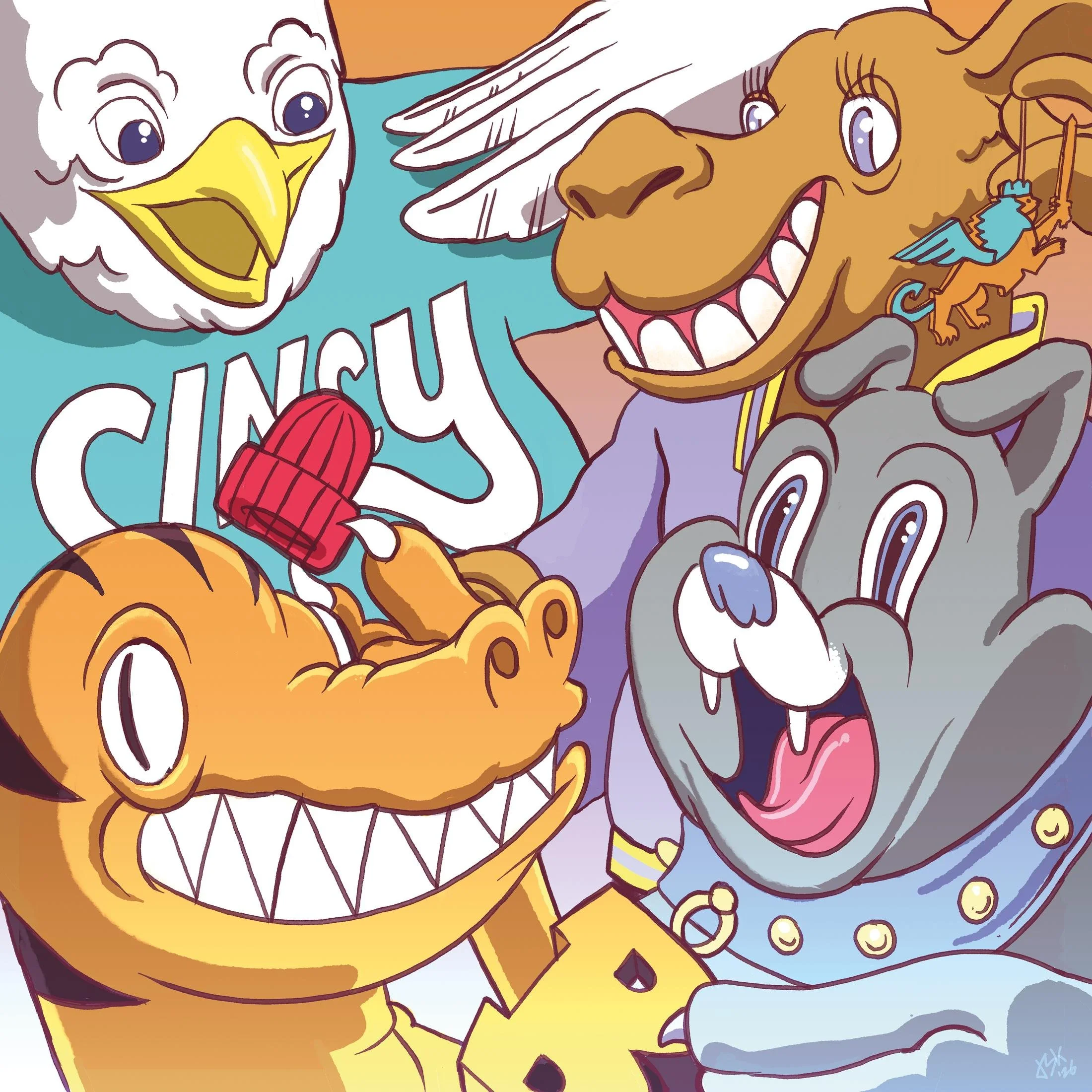 Tailgating, Cincinnati Magazine, 2026.
Editorial illustration for an article on tailgating. Sidebar illustration: Spirit Wear
